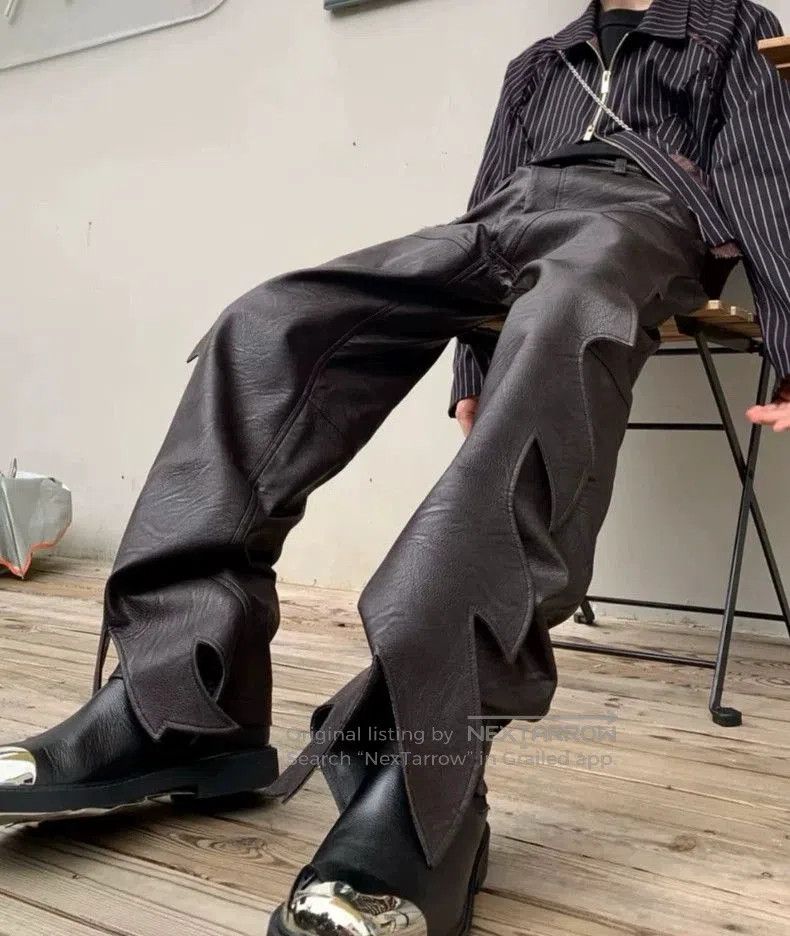 Yohji Yamamoto Yproject Flame Leather Pants M. Size US 38 / EU 54 - 3 Thumbnail