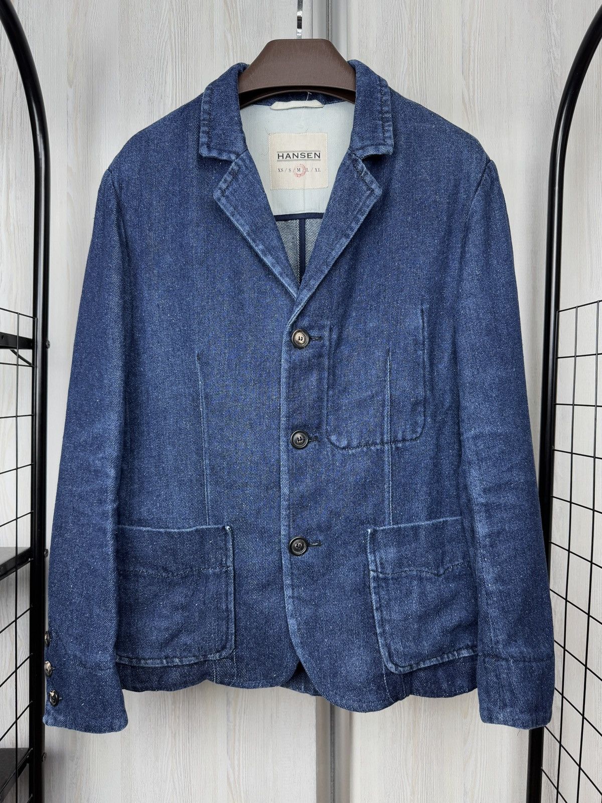 HANSEN Garments HANSEN Garments 100% Hemp blue ‘Denim’ blazer jacket Size 40R - 2 Thumbnail