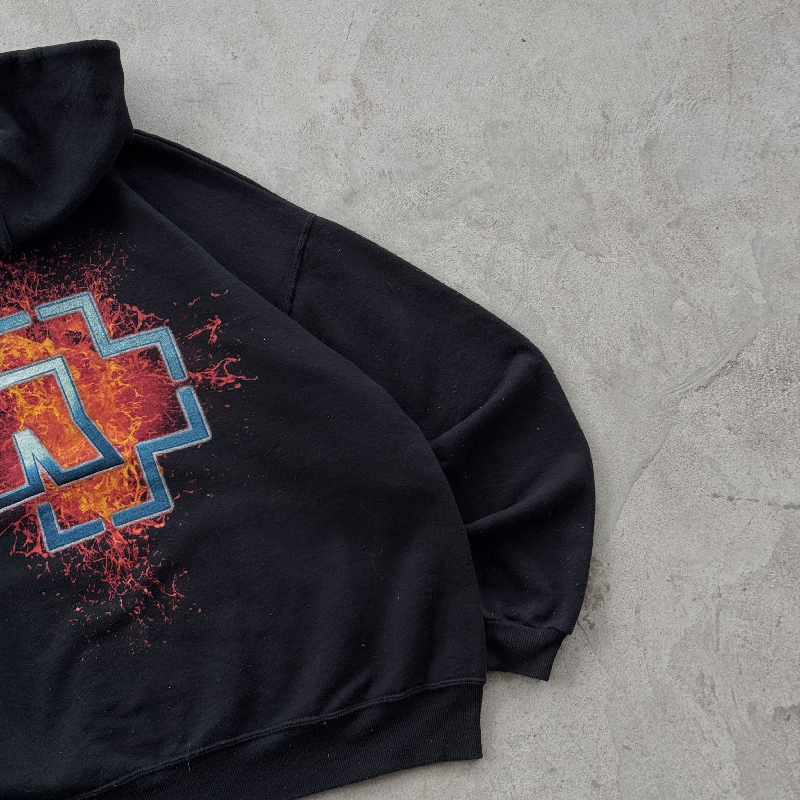 Band Tees Vintage 90s Rammstein Rock Band Hooded Sweatshirt Size US XL / EU 56 / 4 - 6 Thumbnail