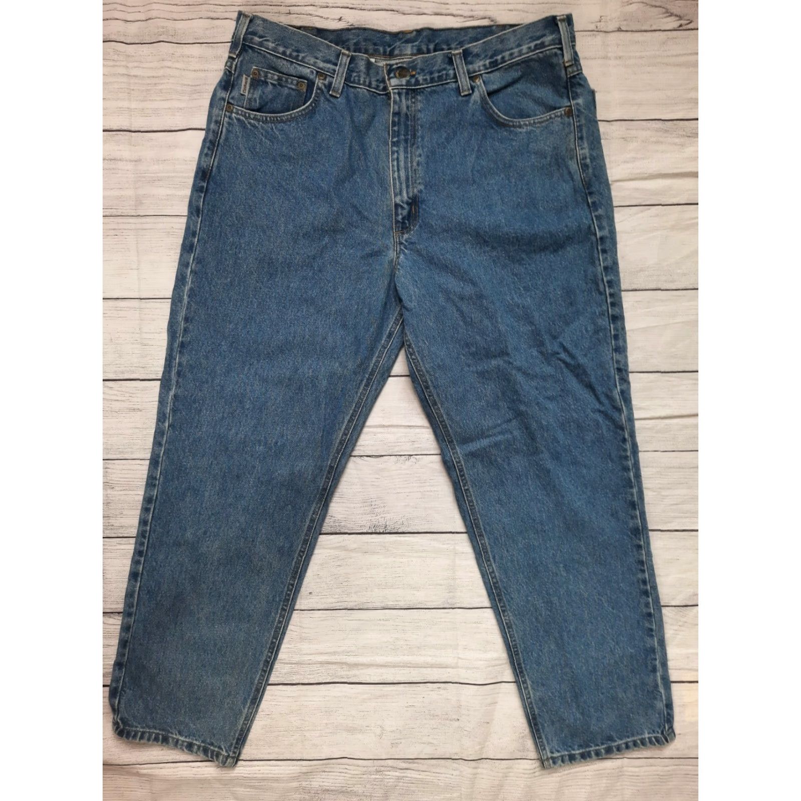 Carhartt VINTAGE Carhartt Men's Jeans Denim Blue 36 x 30 Traditional Fit 100% Cotton Workwear Straight Jeans Size US 36 / EU 52 - 4 Thumbnail