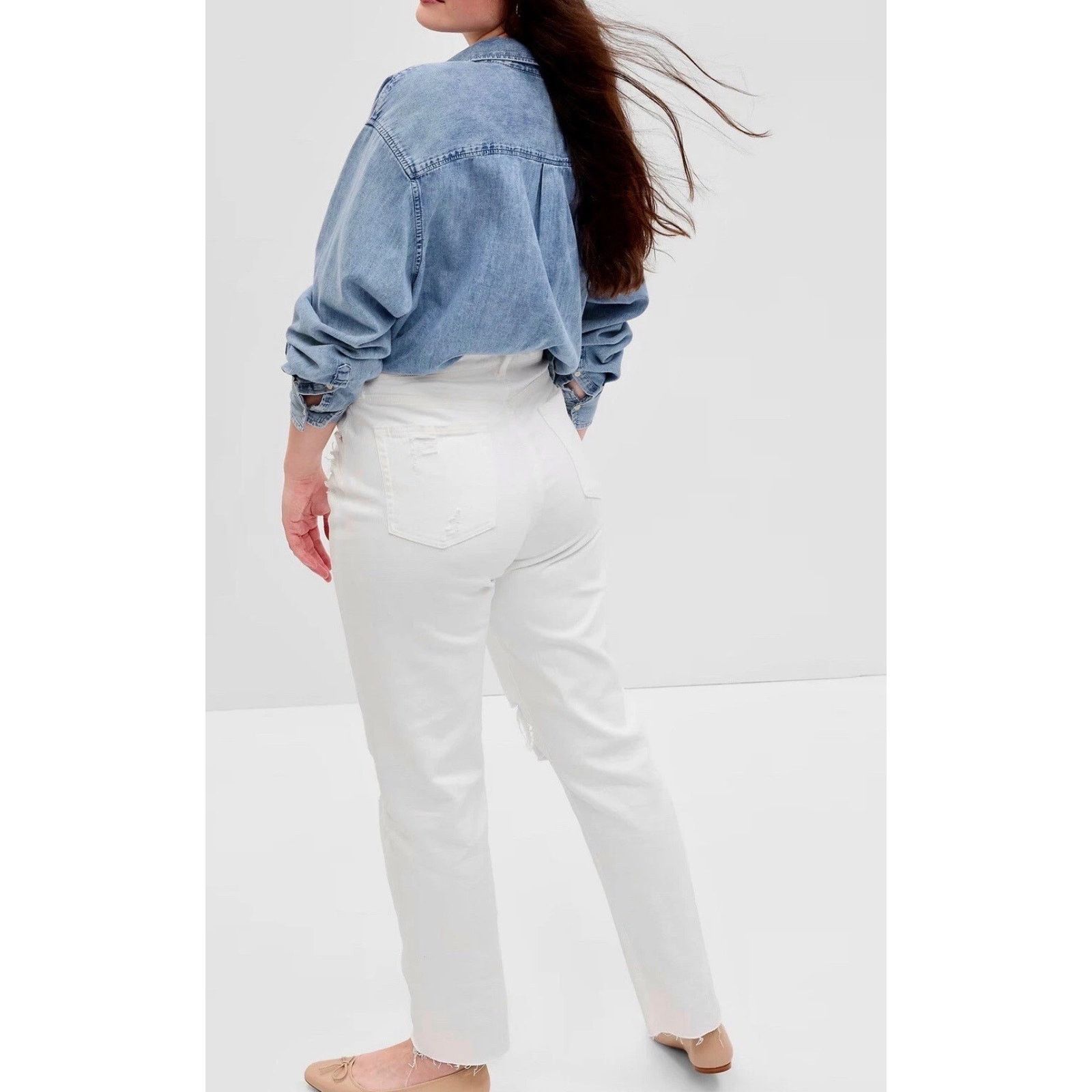 Gap GAP Women-High Rise Cheeky Straight Jeans/White/28R/ NWOT Size 28" / US 6 / IT 42 - 3 Thumbnail