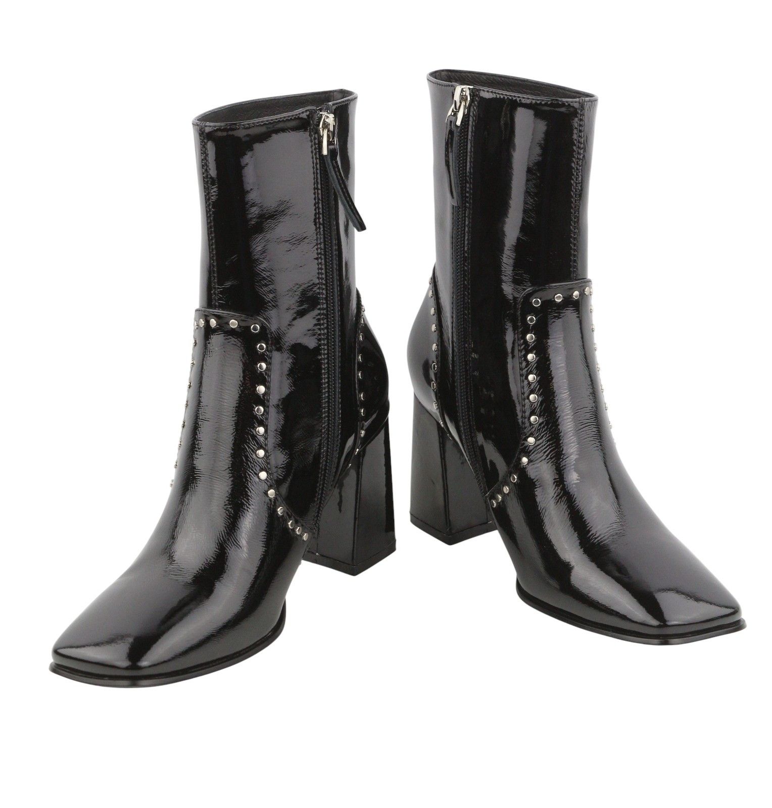 Other BIBI LOU POLA EU37 Black Leather Square Toe Ankle 87549 Size US 6 / IT 36 - 6 Thumbnail