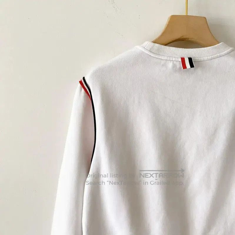 Thom Browne Thom Browne White Cotton Long Sleeve Sweatshirt . Size M / US 6-8 / IT 42-44 - 5 Thumbnail