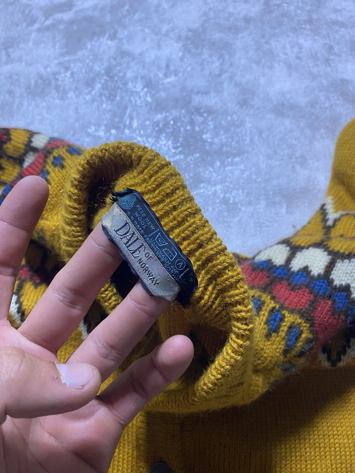 Dale Of Norway Dale of Norway Vintage Mustard Fair Isle Wool Cardigan Size US S / EU 44-46 / 1 - 5 Thumbnail