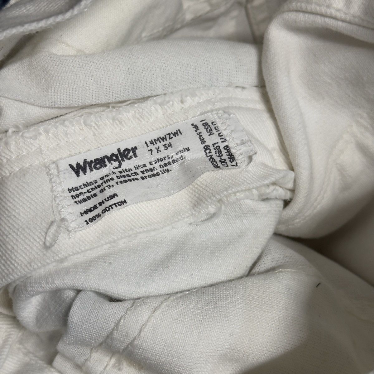 Vintage Wrangler White Denim Jeans Straight Fit ERD Grunge RRL Size 26" / US 2 / IT 38 - 8 Thumbnail