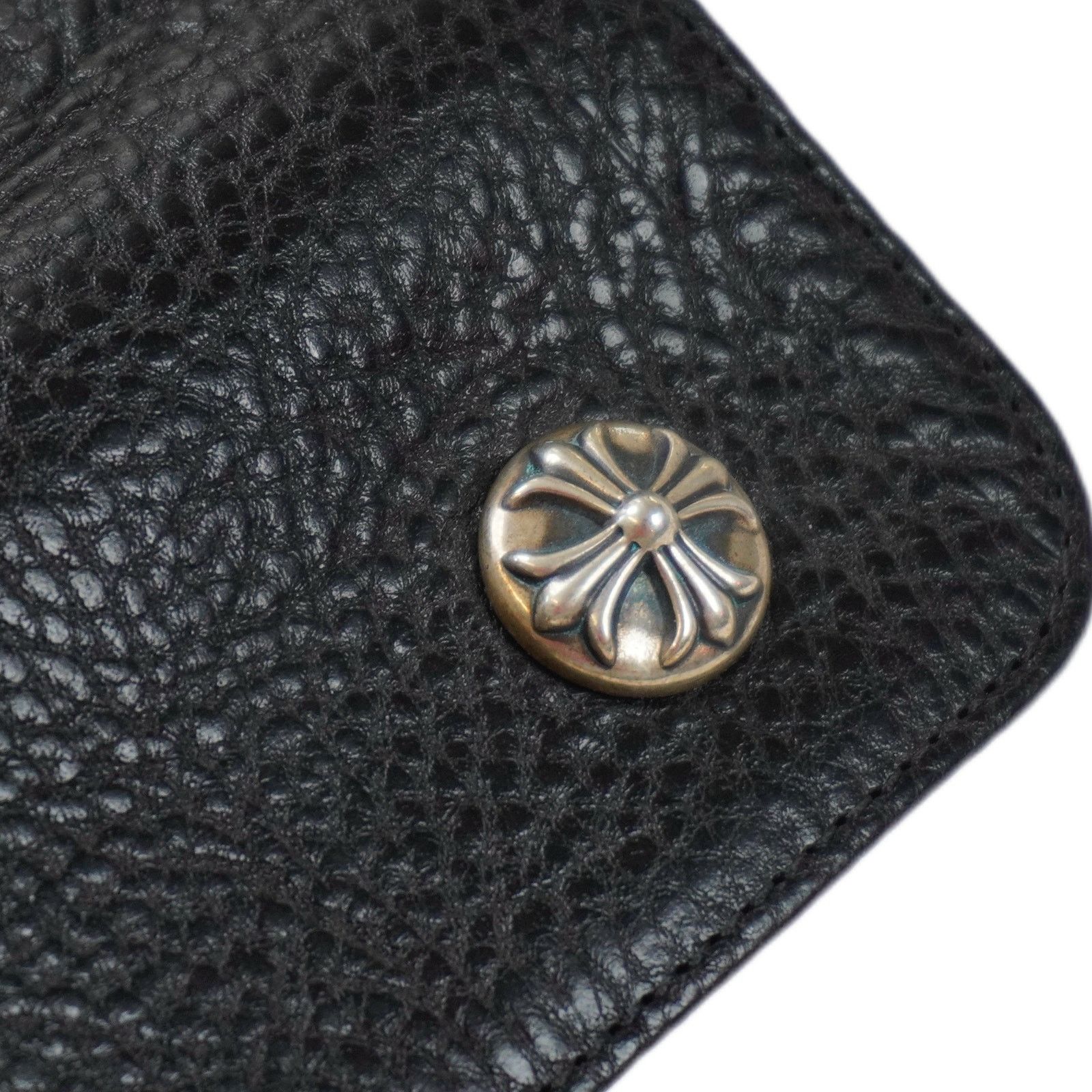 Chrome Hearts Grained Calfskin Dagger Long Wallet Black Size ONE SIZE - 2 Thumbnail