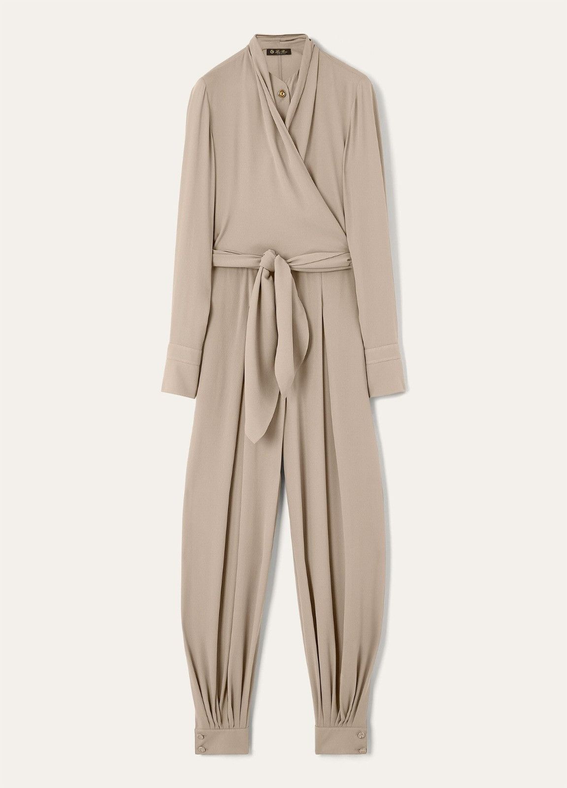 Loro Piana o1srvl11e0526 FAP0019 Monika Jumpsuit in Beige Size 25" / US 0 / IT 36 - 1 Thumbnail