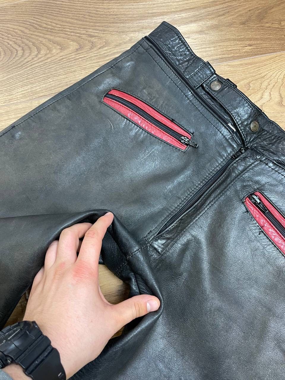 Genuine Leather × Vintage Vintage 90’s Y2K Style Racing Moto Bike Leather Pants Size US 34 / EU 50 - 11 Thumbnail
