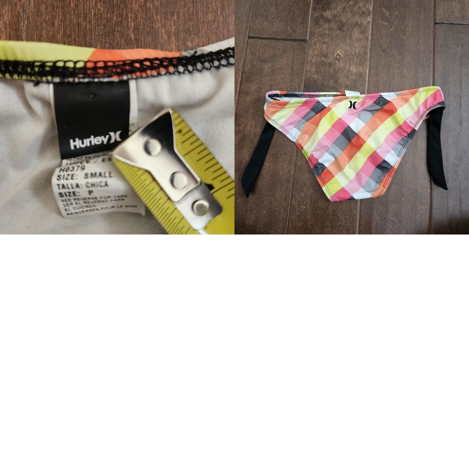 Hurley Hurley Women's Bikini Bottoms Plaid - Petite P Multicolor Spandex Polyester Hand Wash Only Hipster Beach 90s? Size 28" / US 6 / IT 42 - 8 Thumbnail