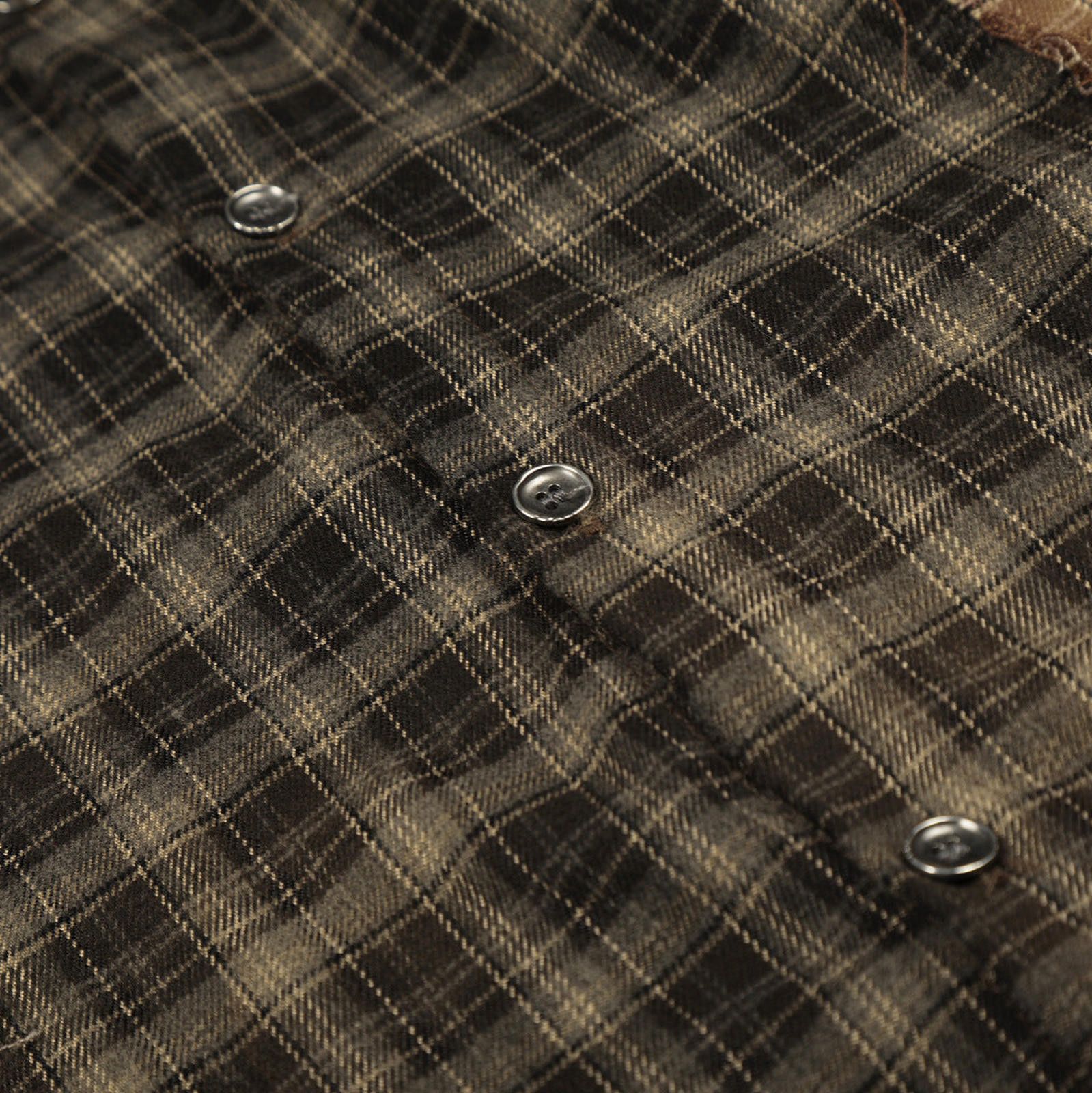 Flannel Brown Ombre Plaid Button-Up Flannel Frayed Shirt Size US M / EU 48-50 / 2 - 2 Thumbnail