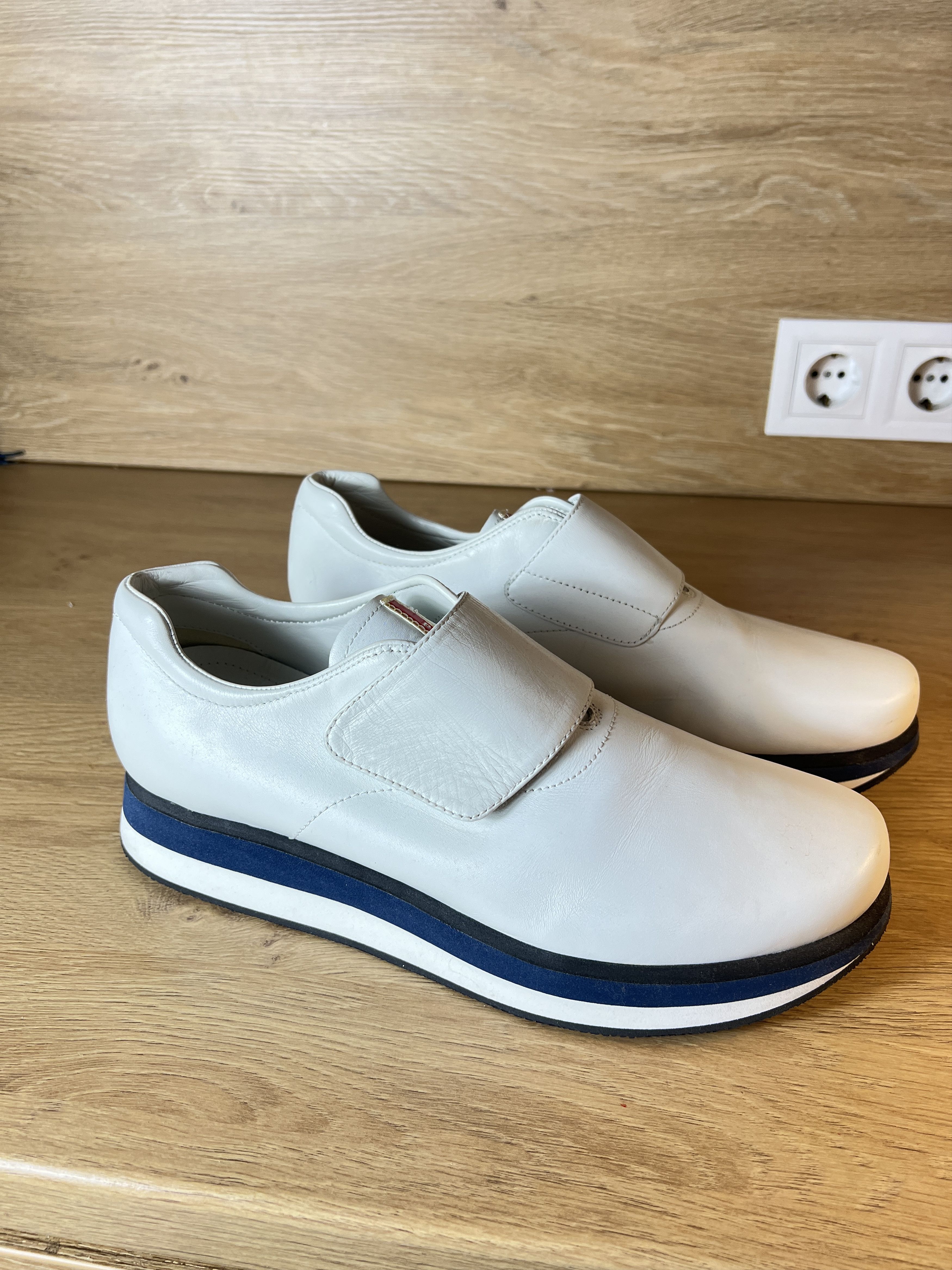 Prada prada leather sport white platform red tab Size US 8.5 / EU 41-42 - 4 Thumbnail