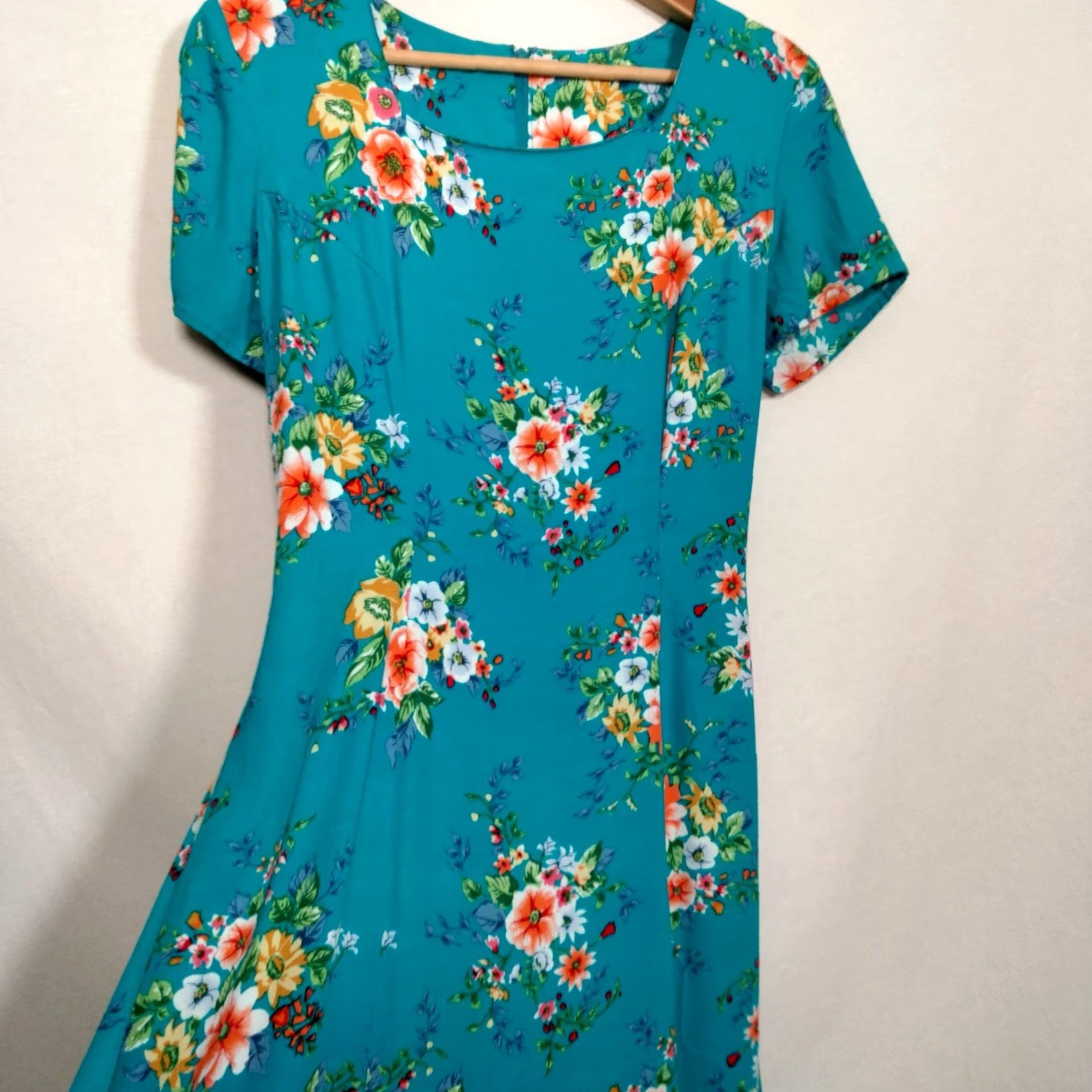 Vintage Vintage Ivy Collection 1990s Maxi Dress Women Blue Floral Spring Casual Tie Back Zip Size L / US 10 / IT 46 - 7 Thumbnail