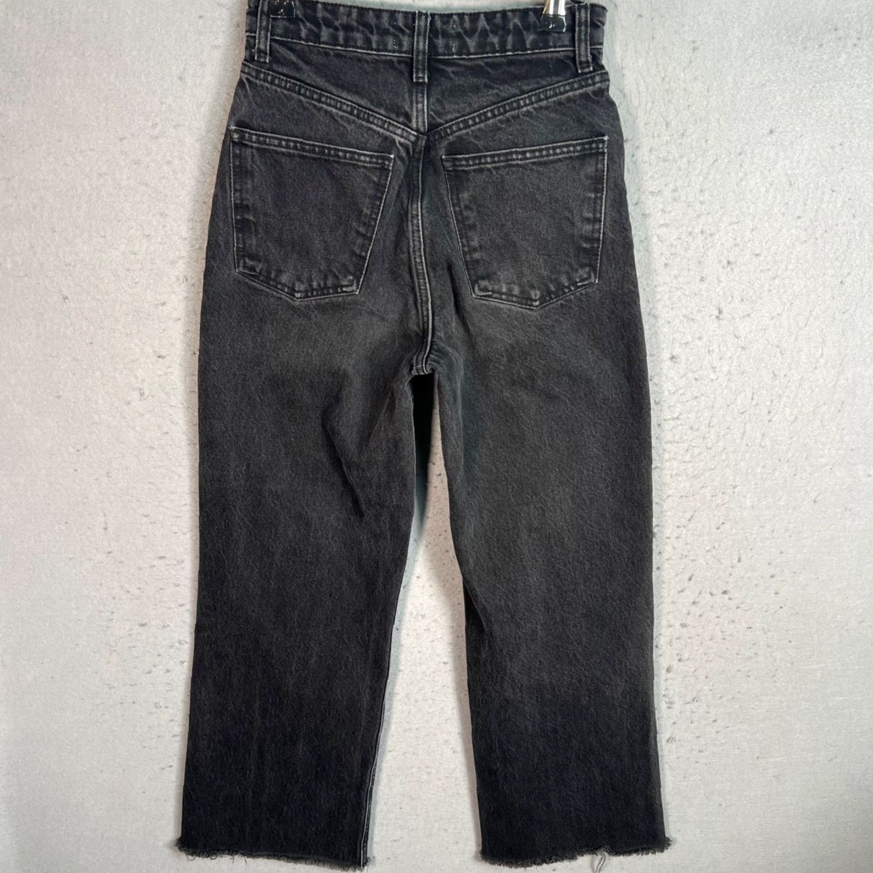 Zara VINTAGE Zara Jeans Women/Adult 2 Black High-Waist Cropped Frayed Hem Straight Leg Denim Denim Jeans 26in Inseam 24in Waist Womens Size 26" / US 2 / IT 38 - 2 Thumbnail
