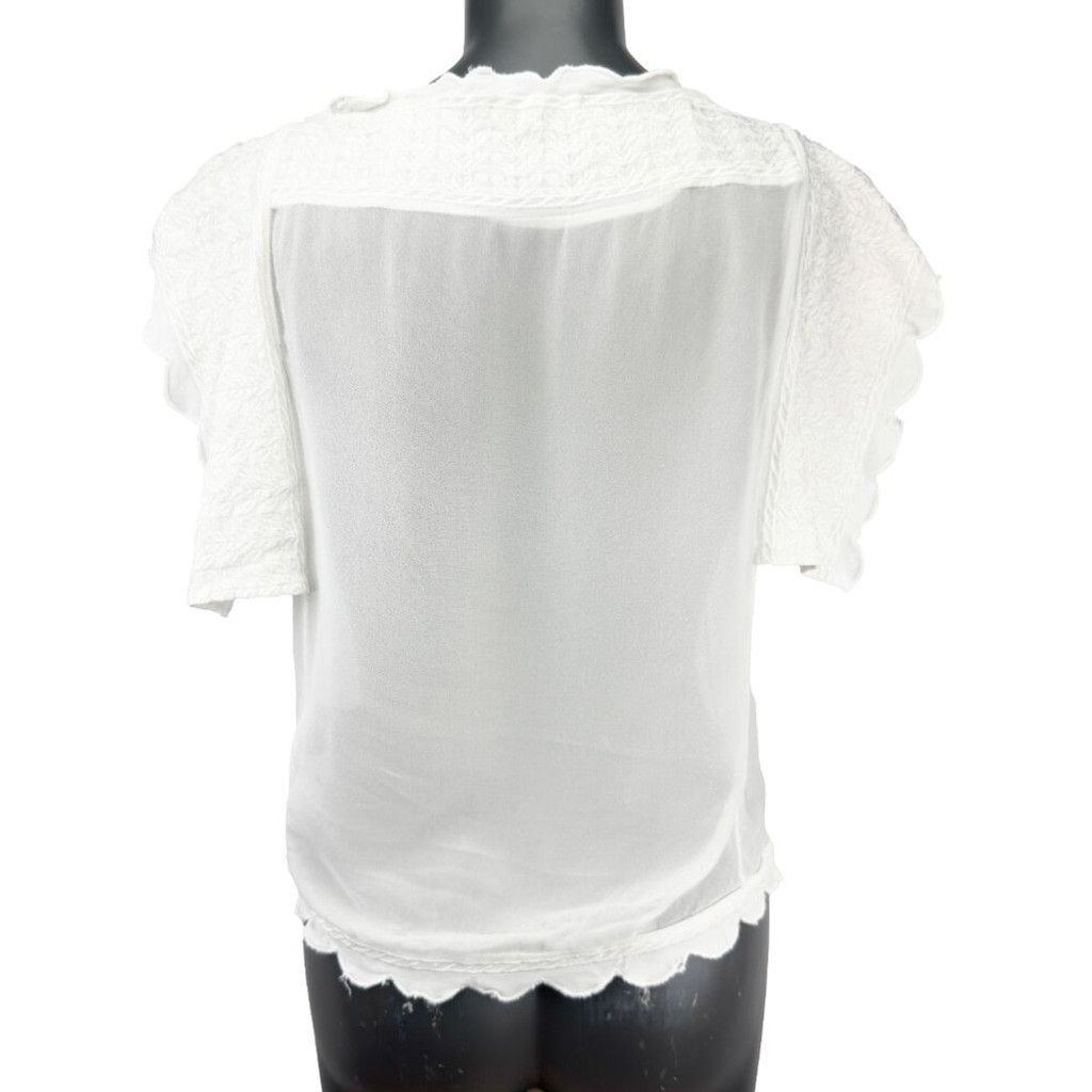 Isabel Marant ISABEL MARANT Etoile Sheer White Embroided Blouse Top sz M Size S / US 4 / IT 40 - 2 Thumbnail