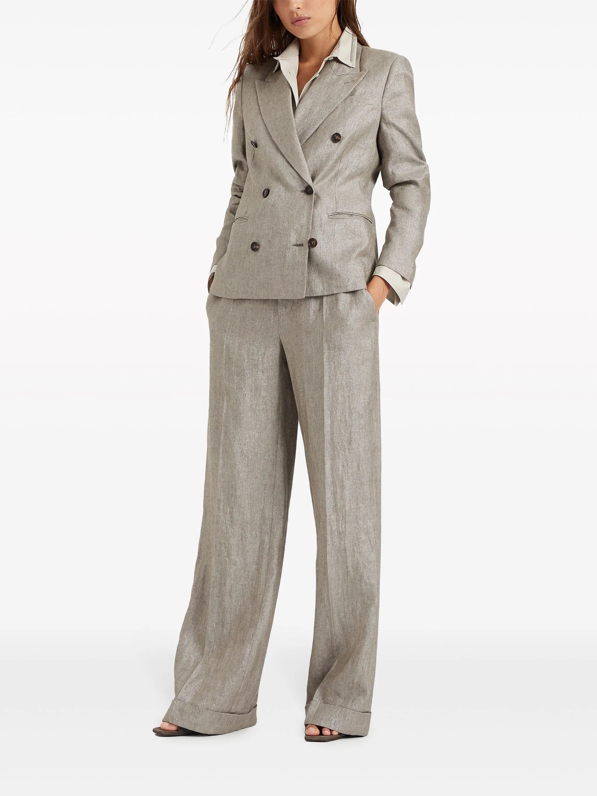 Brunello Cucinelli o1y0725 Blazer in Khaki Size XS / US 0-2 / IT 36-38 - 6 Thumbnail