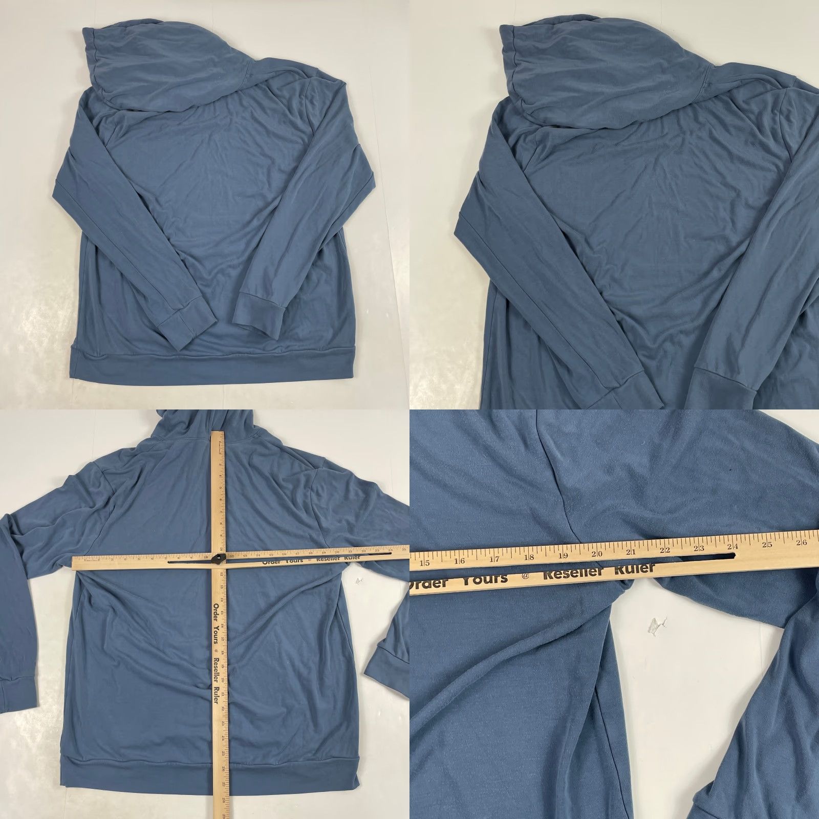 Vintage Cozy Earth Hoodie Mens Large Blue Bamboo Long Sleeve Pullover Stretch Lounge Gym Size US L / EU 52-54 / 3 - 8 Thumbnail