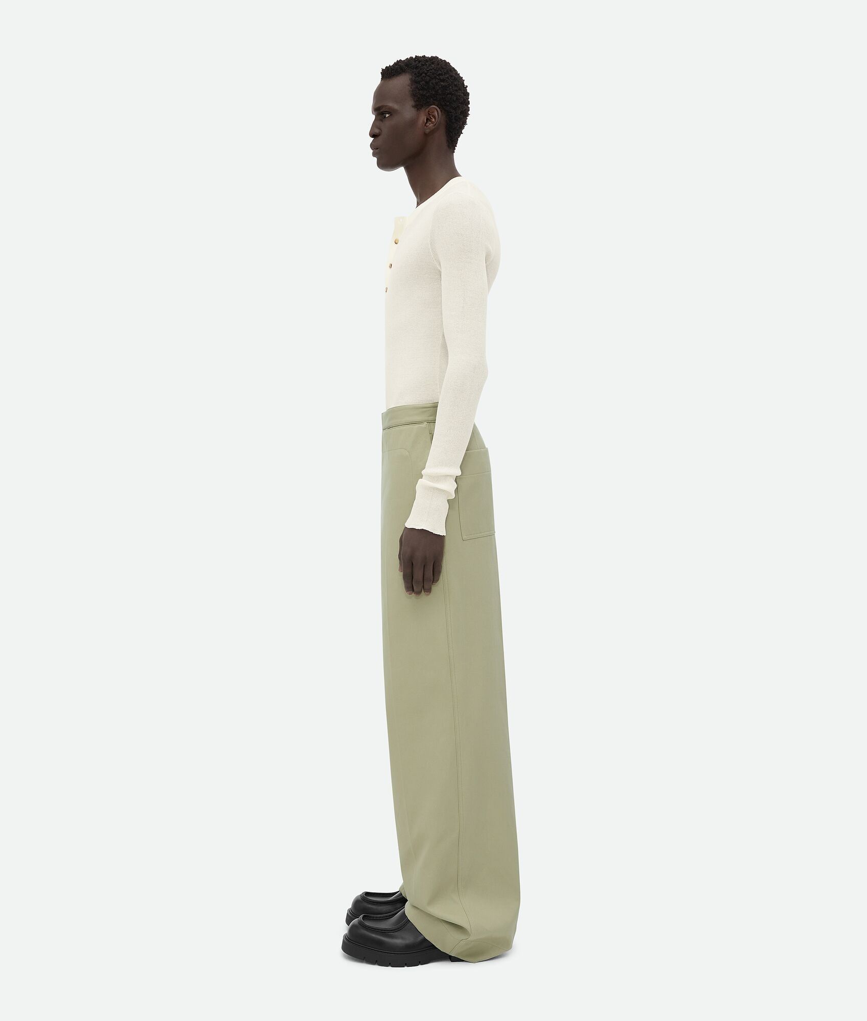 Bottega Veneta o1s1rm1125 Cotton Twill Trousers in Travertine Size US 28 / EU 44 - 2 Thumbnail