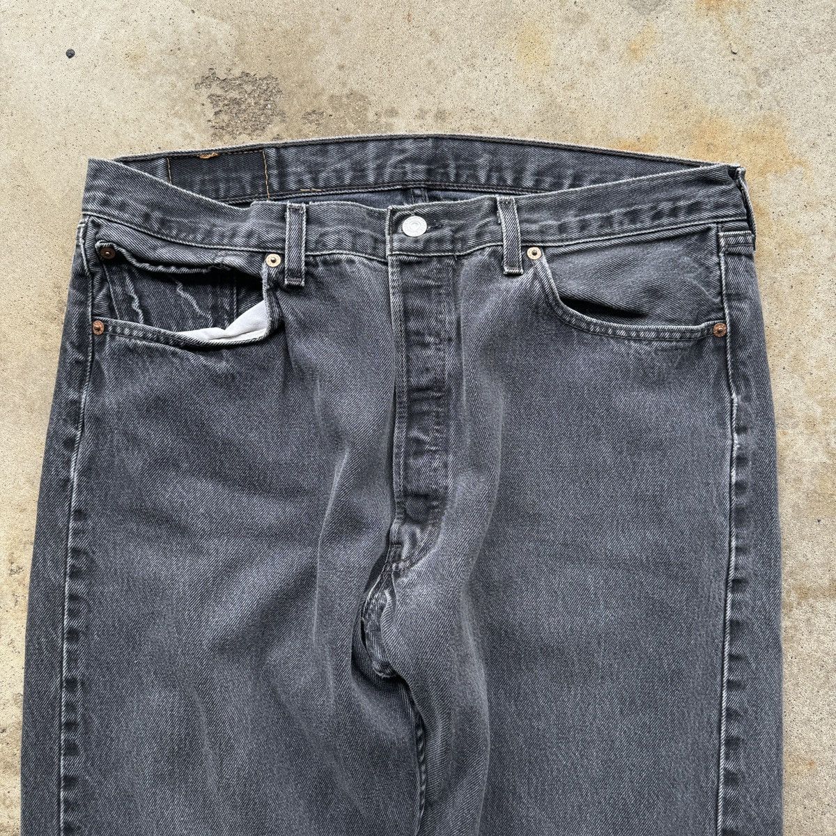 Levi's Levi's 501 Faded Black Thrashed Denim Jeans ERD Grunge Size US 36 / EU 52 - 3 Thumbnail