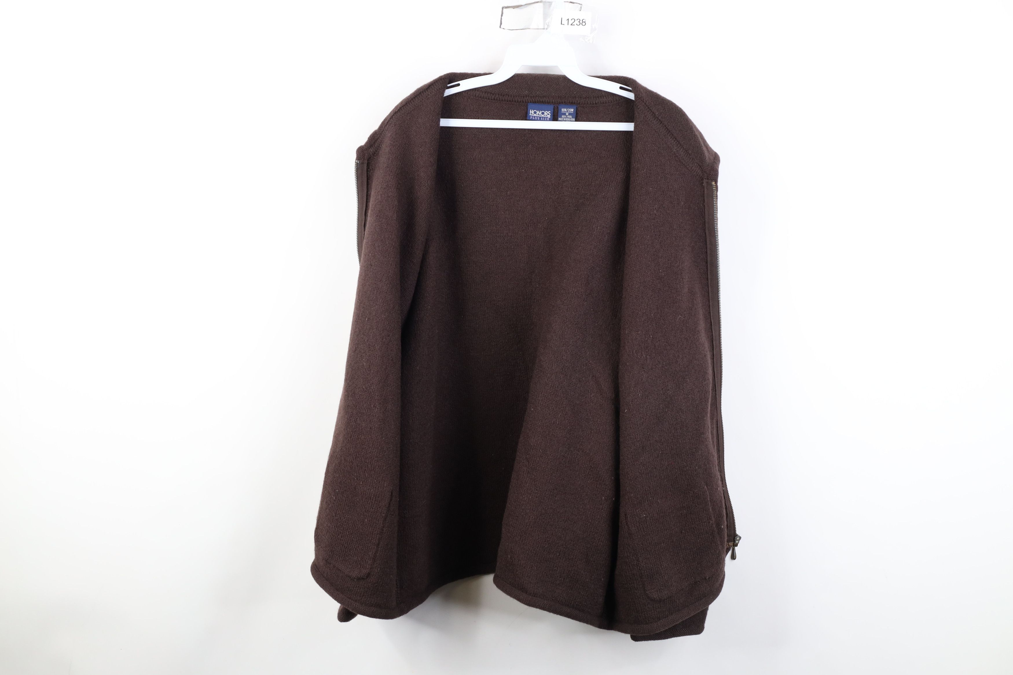 Vintage Vintage 90s Streetwear Knit Full Zip Sweater Jacket Brown Size XL / US 12-14 / IT 48-50 - 9 Thumbnail
