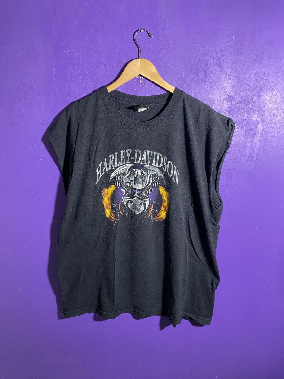 Vintage 00s Harley Davidson engine tank top