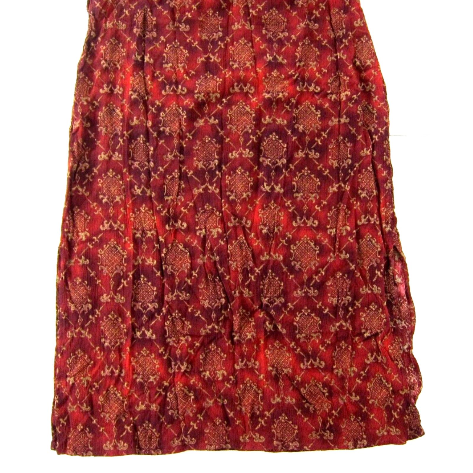 Vintage VINTAGE R&K Originals Dress Midi Tank Sun Red 10 Petite 100% Rayon Womens Sleeveless Sundress Dress Pattern Floral 90s Size L / US 10 / IT 46 - 8 Thumbnail
