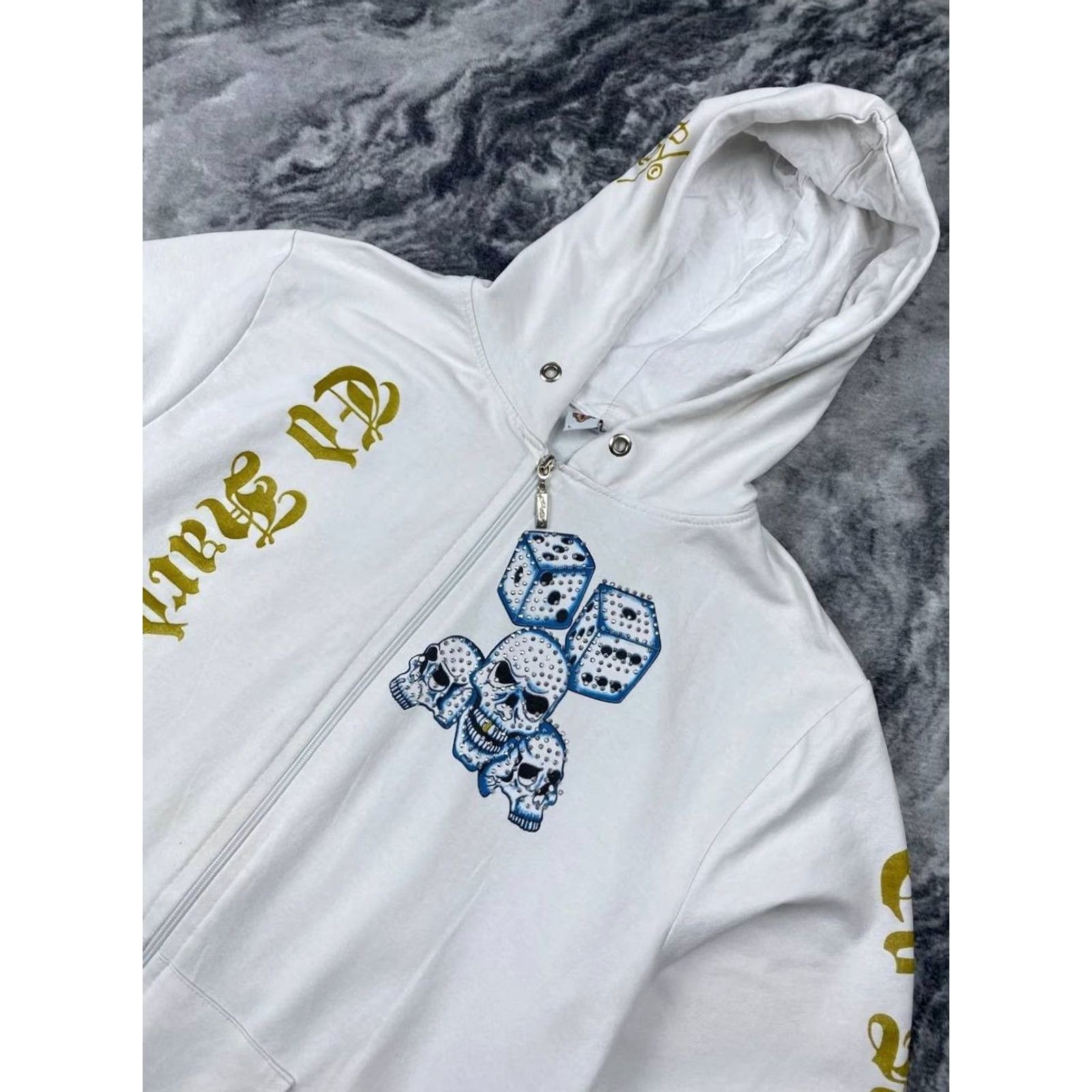 Ed Hardy VINTAGE Ed Hardy By Christian Audigier Hoodie Full Zip Logo Men L White Size US L / EU 52-54 / 3 - 4 Thumbnail