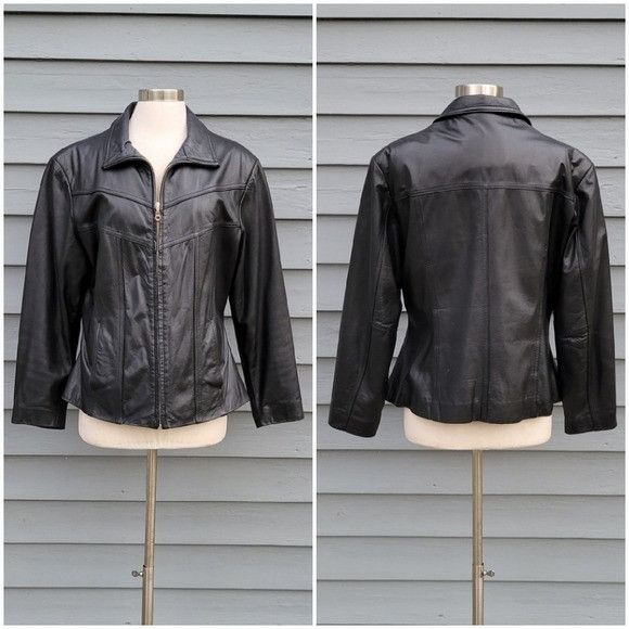 Vintage × Wilsons Leather Vintage 90s y2k Wilson's Black Leather Designer Luxury Bratz Size L / US 10 / IT 46 - 1 Thumbnail
