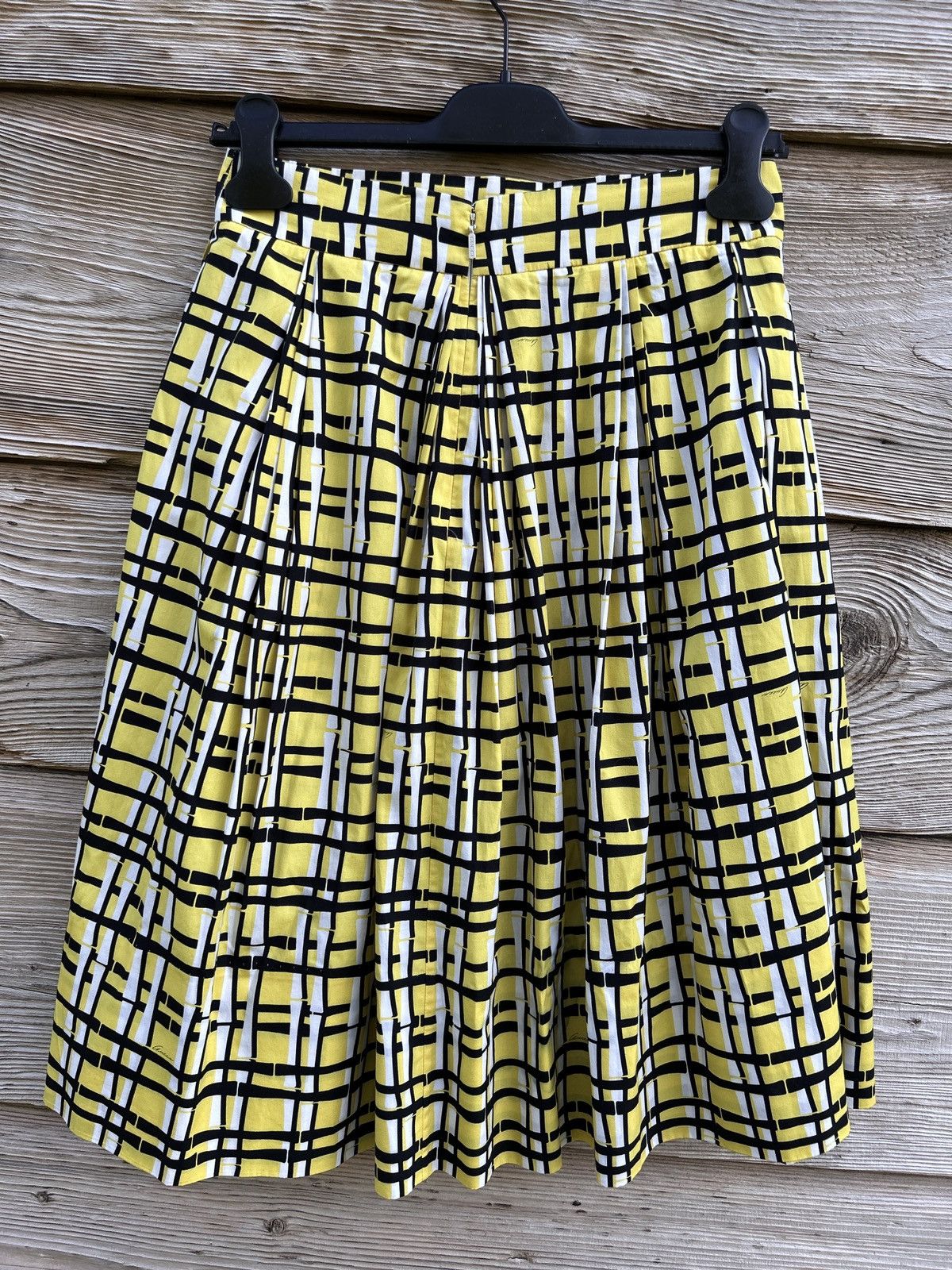 Gucci 00s Vintage Gucci Plaid Checkered Midi Skirt In Yellow 40 Size 27" / US 4 / IT 40 - 6 Thumbnail