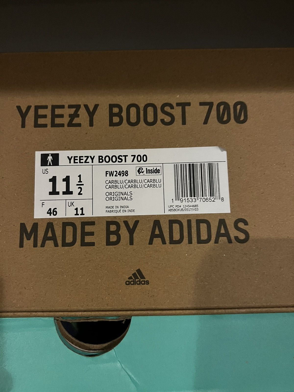 Adidas Yeezy 700 Carbon Blue Size US 11.5 / EU 44-45 - 9 Thumbnail