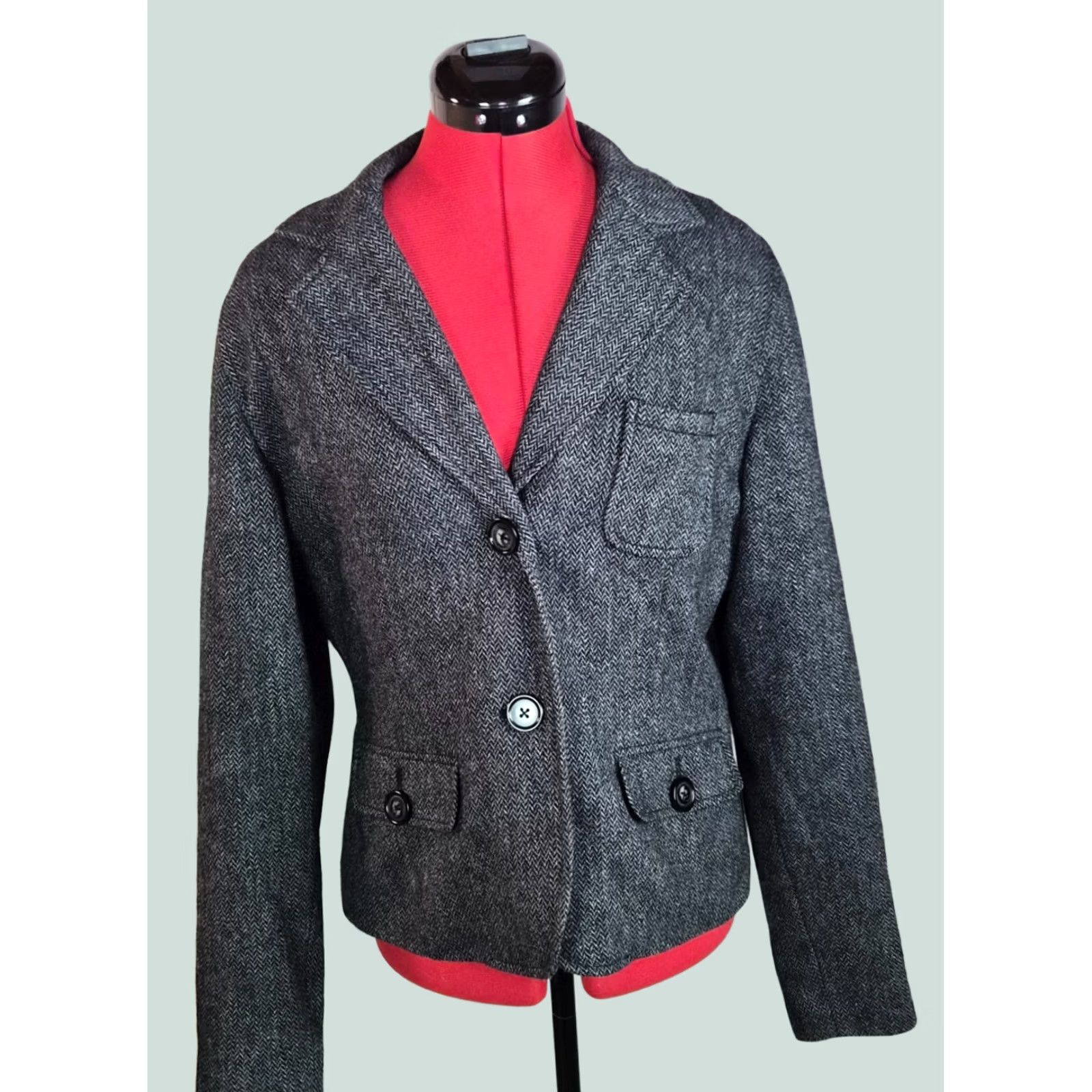 Eddie Bauer Eddie Bauer Womens Wool Blend Tweed Single Breast Blazer Gray Size M Regular Fit Jacket Size M / US 6-8 / IT 42-44 - 1 Thumbnail