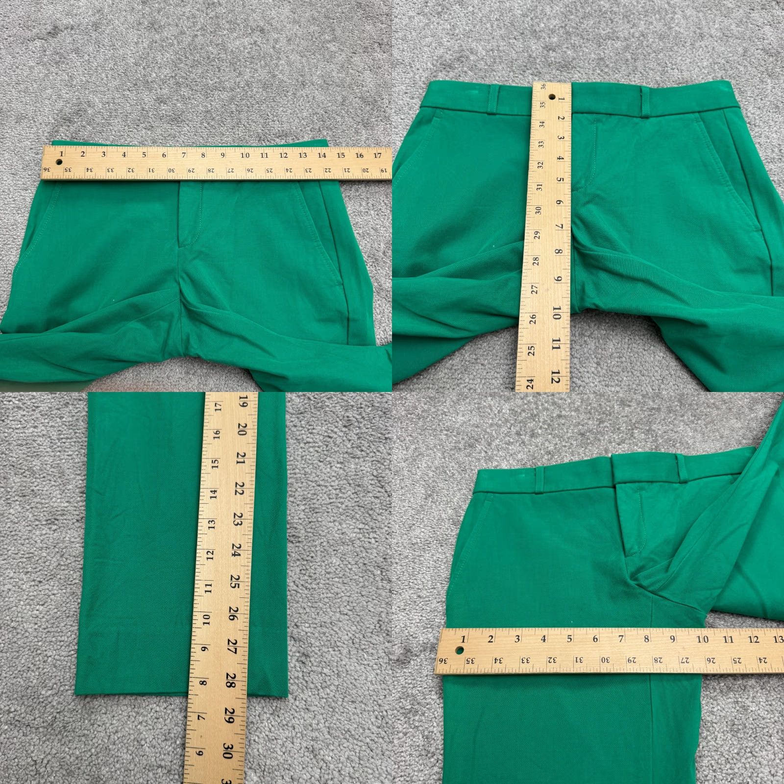 Banana Republic Banana Republic Ryan Straight Pants Womens 0 Green Mid Rise Dress Pants For Women 28x28 Flat Front Cotton Blend Breathable Comfortable Easy Care Size 25" / US 0 / IT 36 - 9 Thumbnail