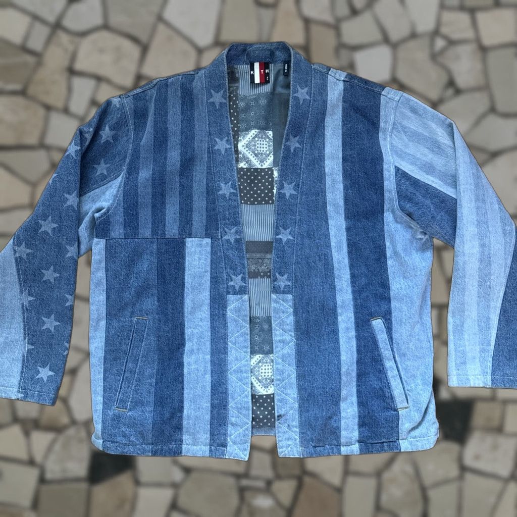Kith KITH USA Indigo Patchwork Denim Kimono Jacket XL Blue Women's Jacket Size XL / US 12-14 / IT 48-50 - 1 Thumbnail