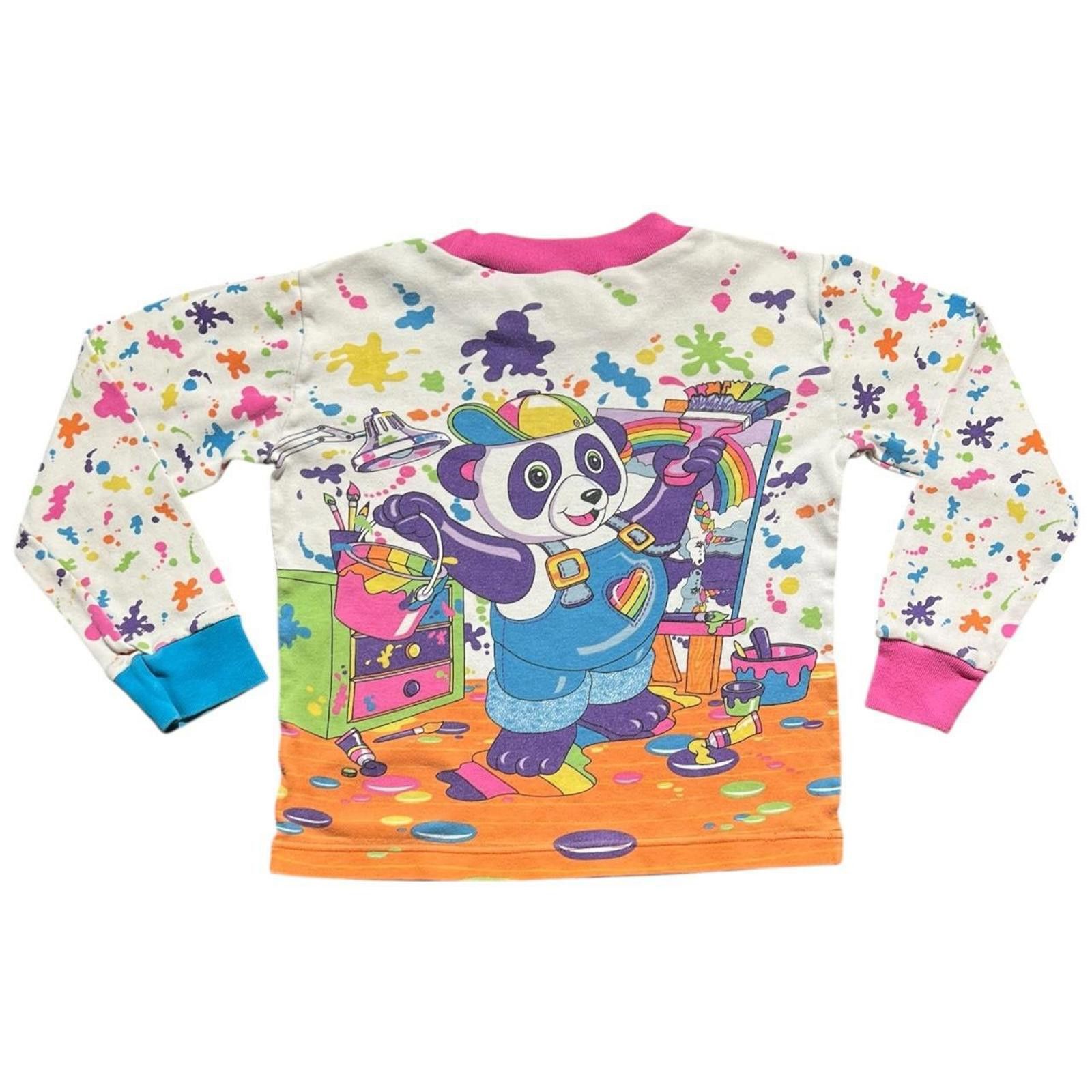 Designer Vintage Lisa Frank Panda Painter AOP Long Sleeve Shirt Size US XXS / EU 40 - 2 Thumbnail