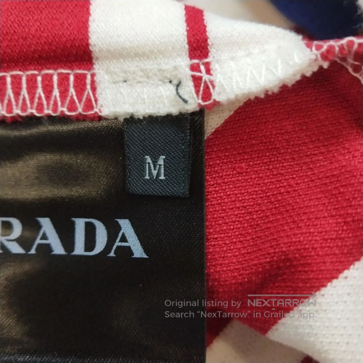 Prada Prada Striped Cotton Polo Shirt in Medium . Size M / US 6-8 / IT 42-44 - 7 Thumbnail