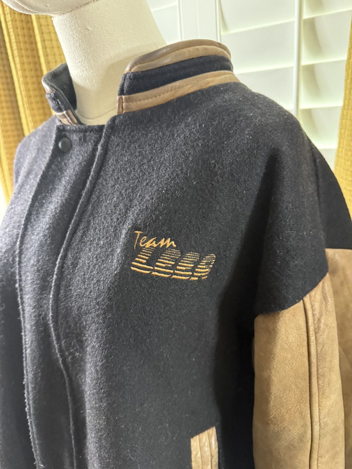 Vintage Leather Zipup Varsity jacket Leather Jackets