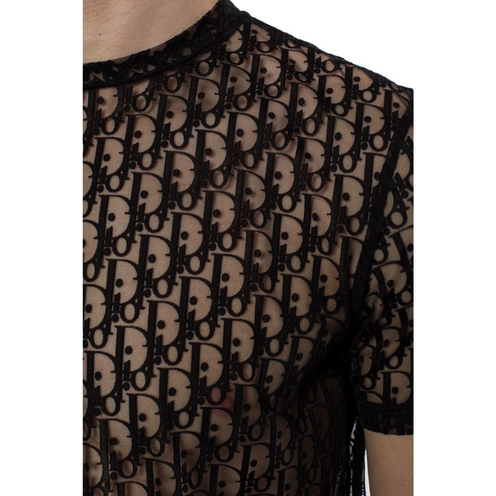 Dior Dior Black Oblique Sheer Mesh Short Sleeve Shirt XS Size US XS / EU 42 / 0 - 10 Thumbnail