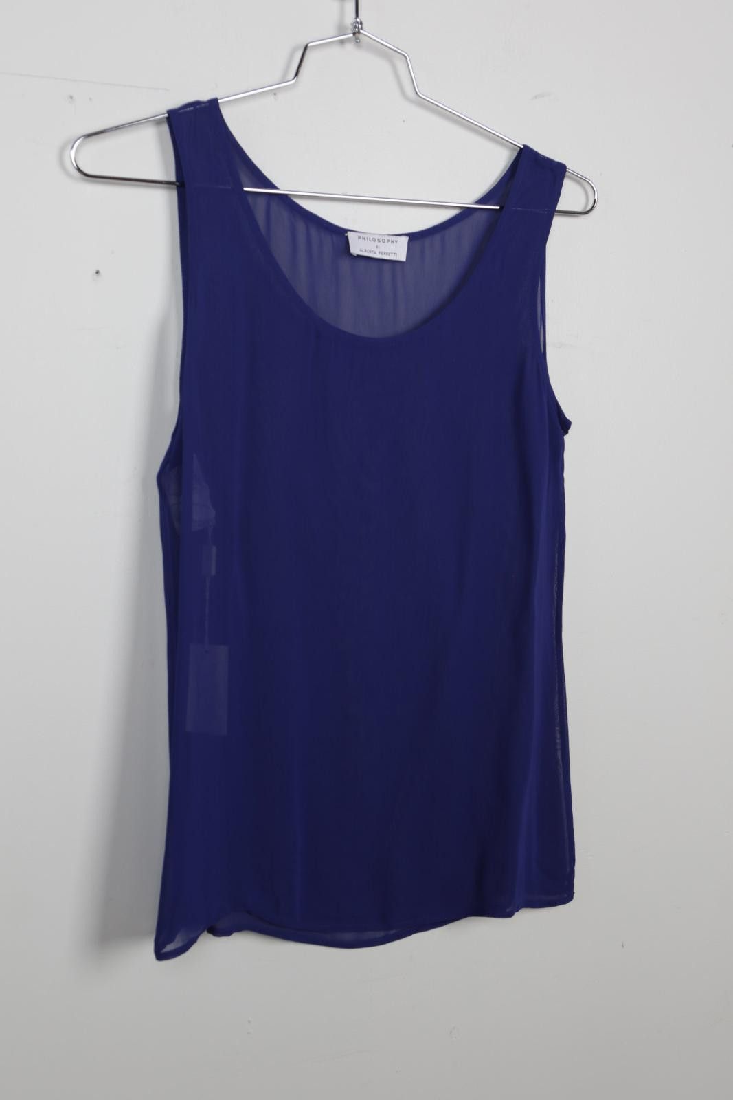 Theory 00's Philosophy di Alberta Ferreti Sheer Tank Top Size M / US 6-8 / IT 42-44 - 3 Thumbnail