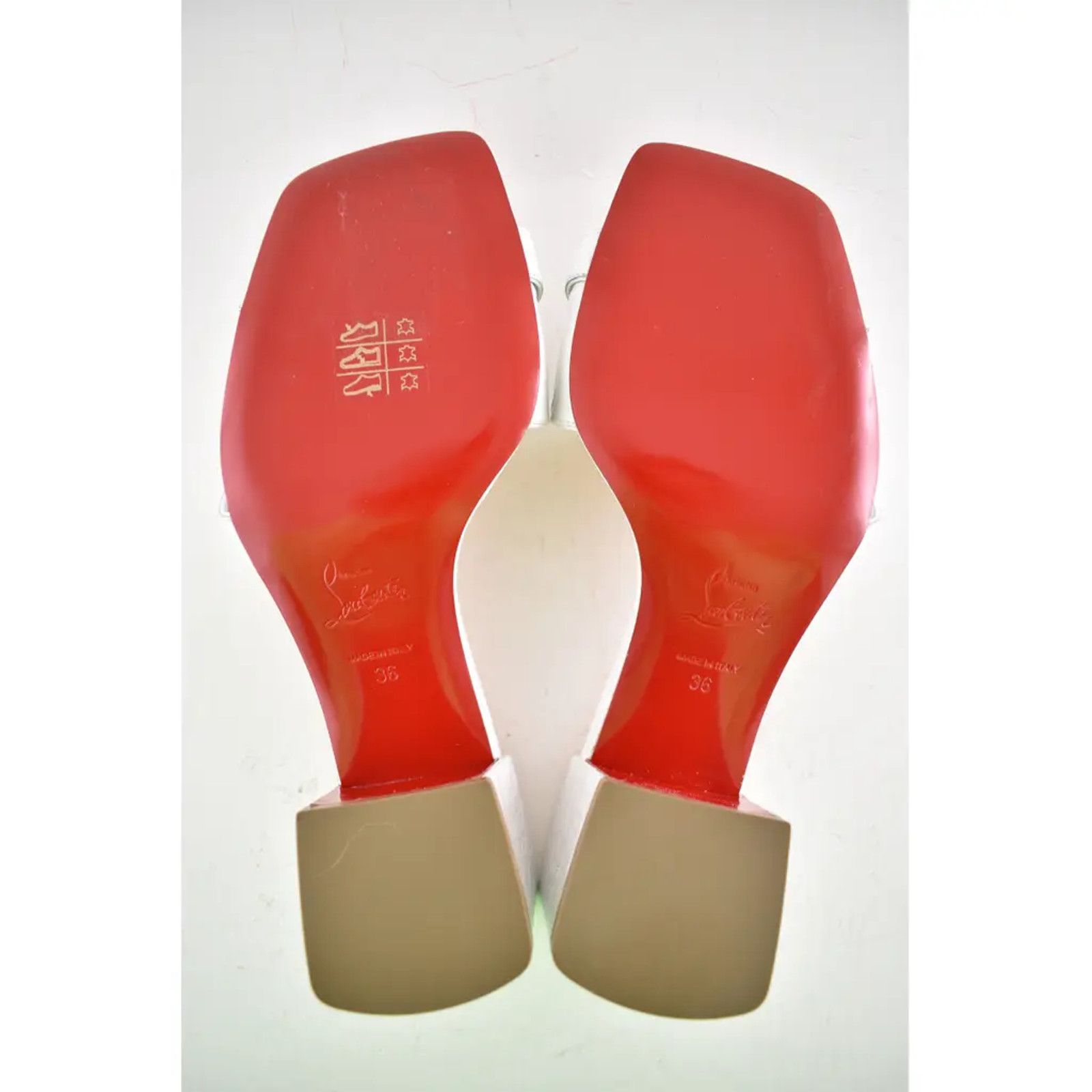 Christian Louboutin Lock Art 55 White Croc Block Heel Mule Slide Sandal Pump 36 Size US 6 / IT 36 - 12 Thumbnail