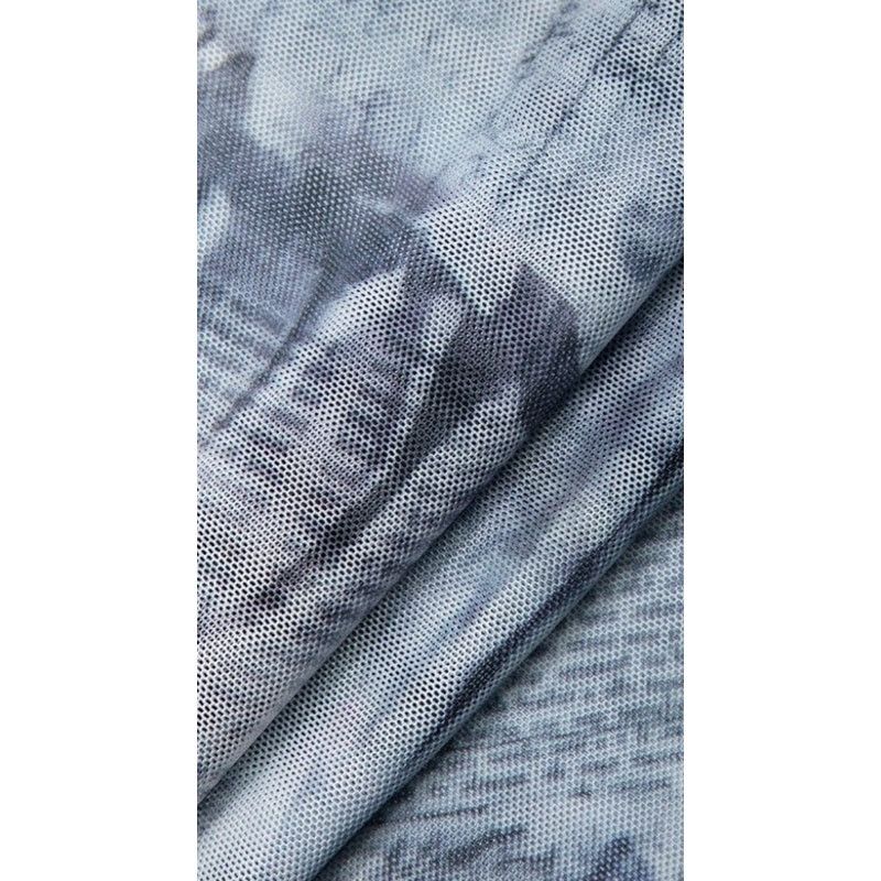 Other Micas Gray Melange Newspaper Pattern Mesh Sheer Mesh T-Shirt Size L / US 10 / IT 46 - 3 Thumbnail