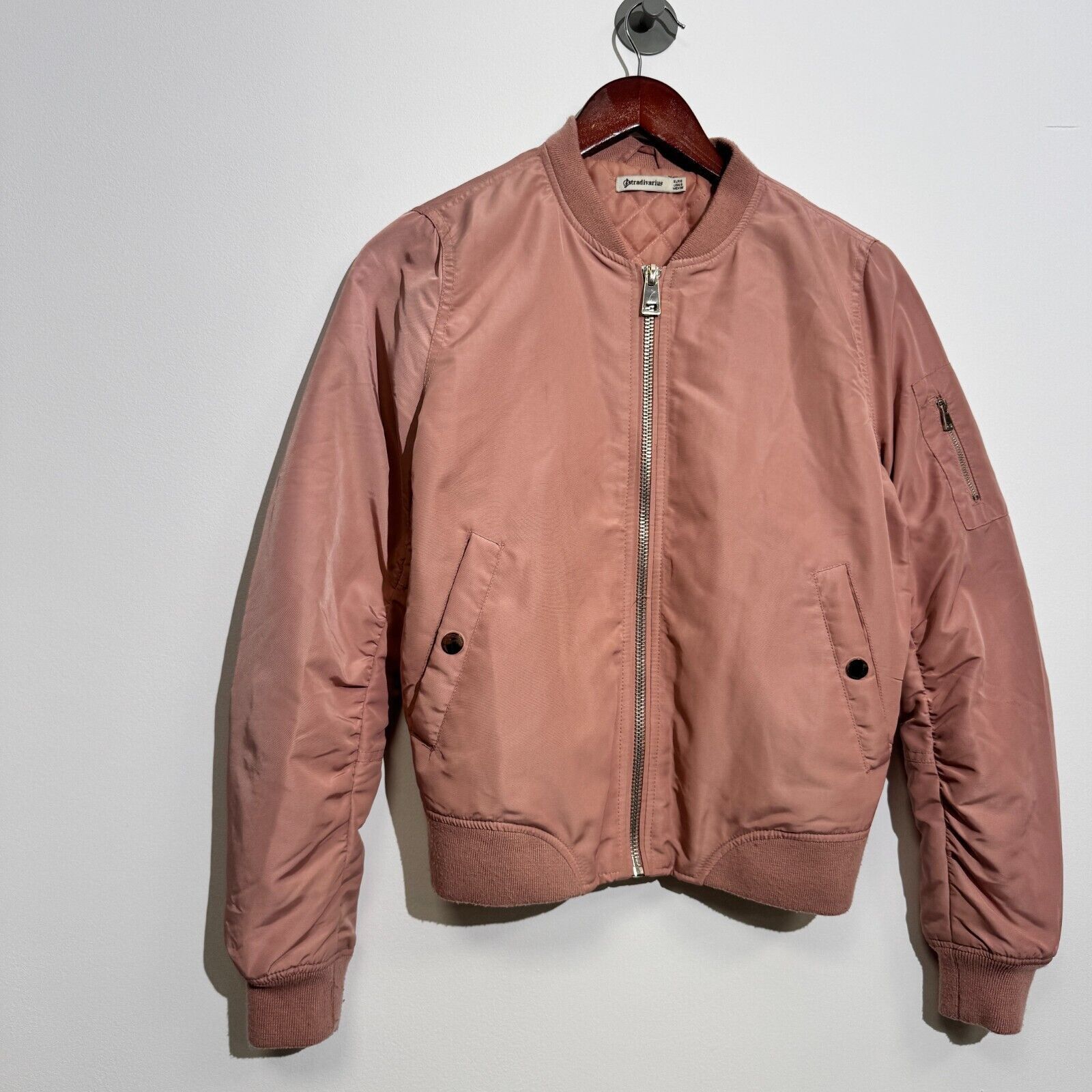 Vintage Vintage Unisex Pink Polyester Bomber Jacket Size S Washed Size US S / EU 44-46 / 1 - 2 Thumbnail
