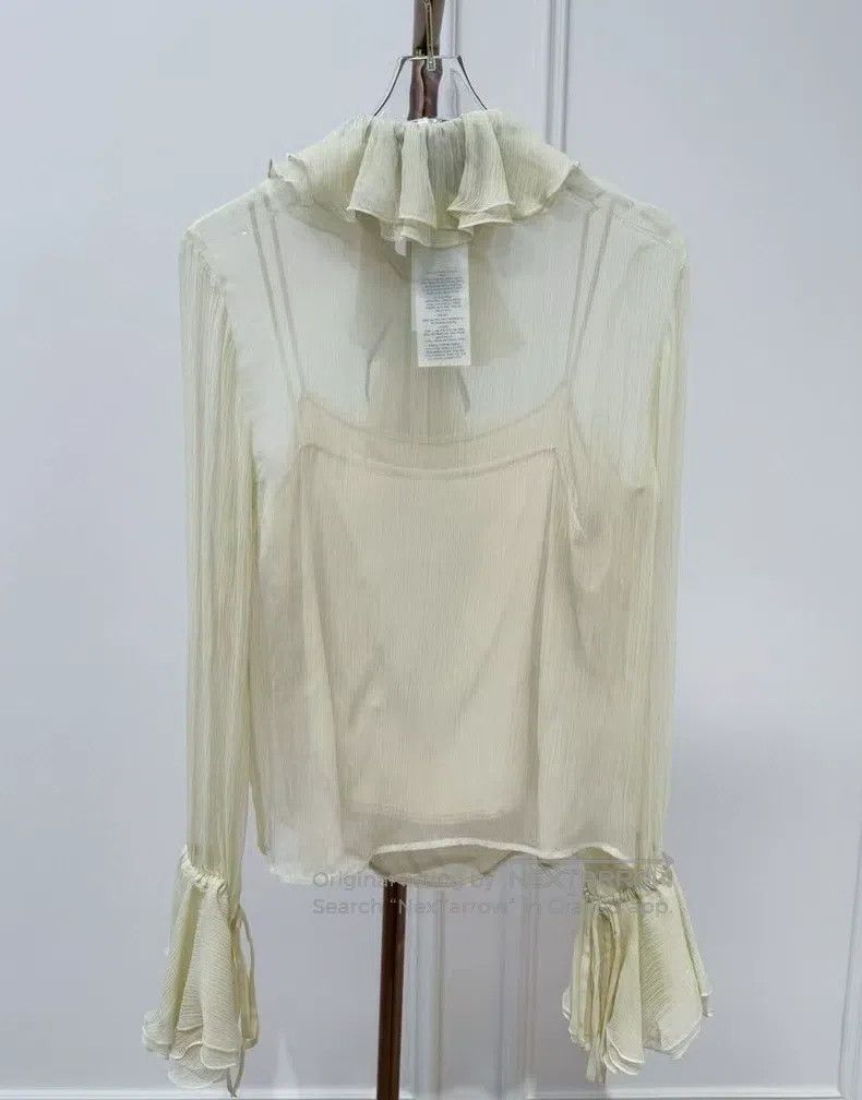 Gucci Gucci Beige streamer mulberry silk shirt Size XS / US 0-2 / IT 36-38 - 6 Thumbnail