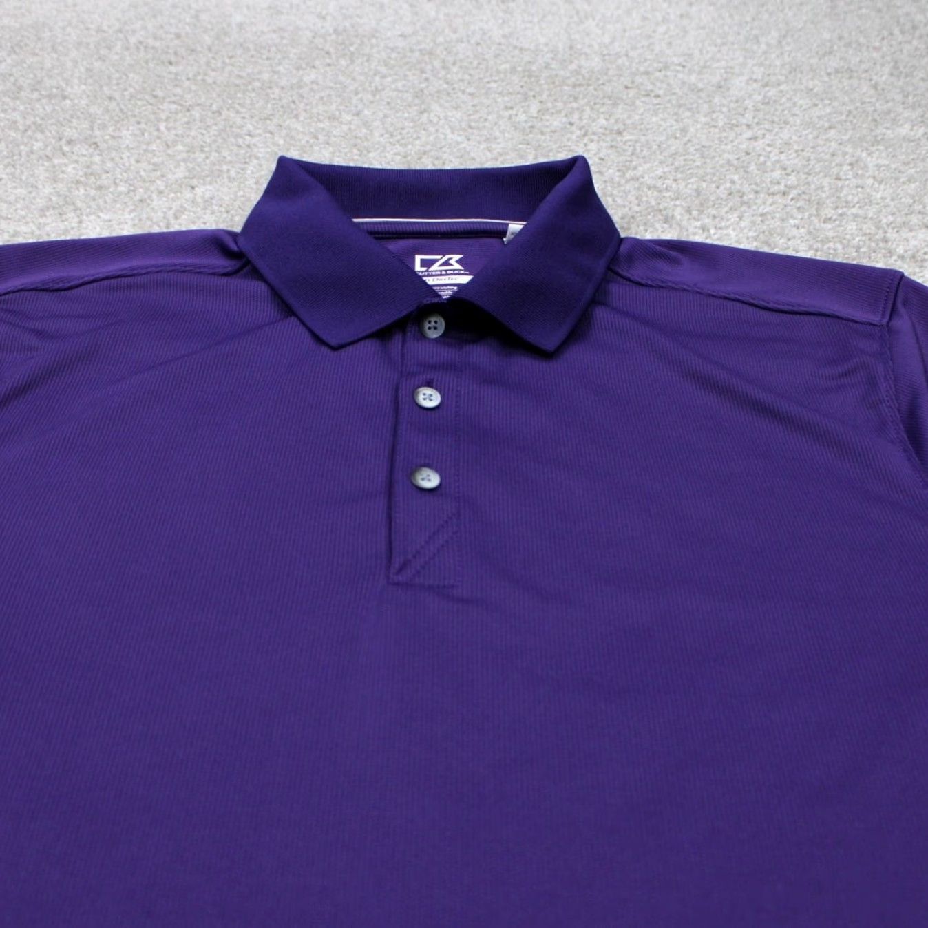 Cutter & Buck Cutter & Buck Polo Shirt Mens Large CB DryTec Purple Short Sleeve Polyester Blend Shirt Size US L / EU 52-54 / 3 - 4 Thumbnail