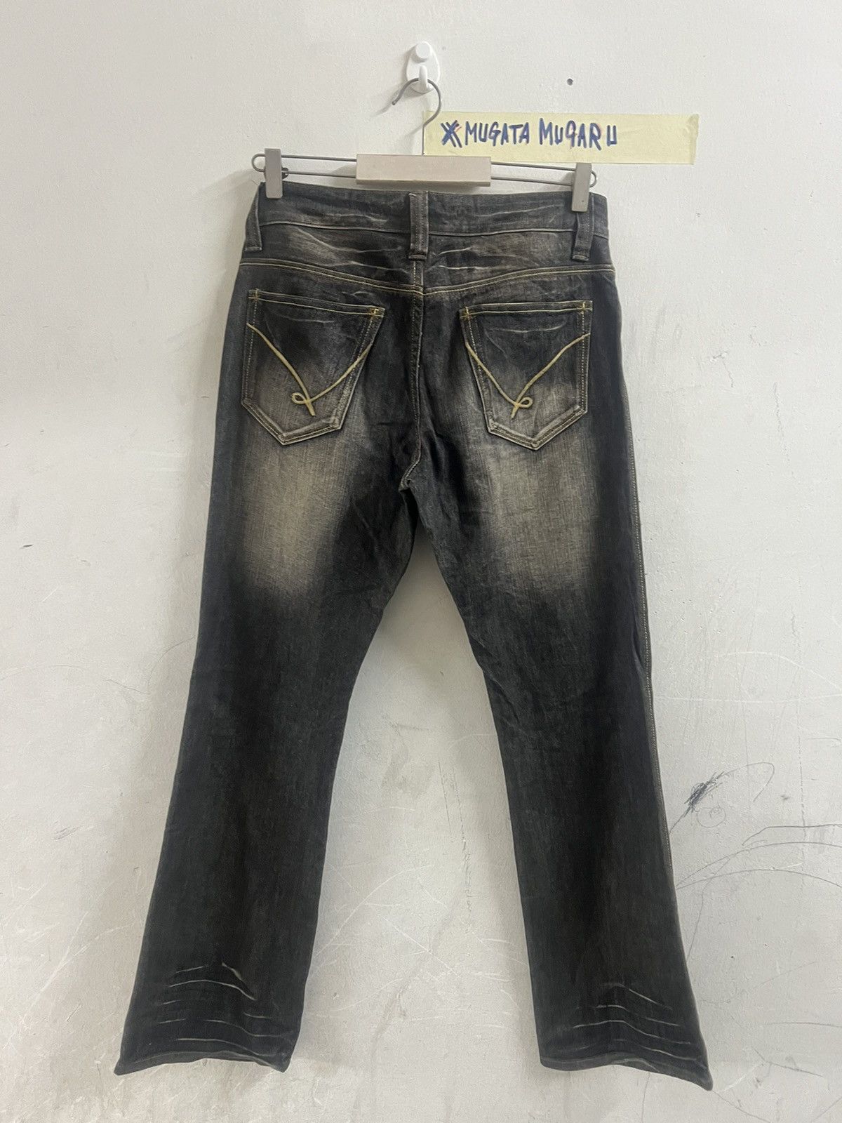 Designer × Hysteric Glamour × Japanese Brand FLARED🔥BLACK FADED SPICE ISLAND DISTRESS DENIM PANT Size US 31 - 11 Thumbnail