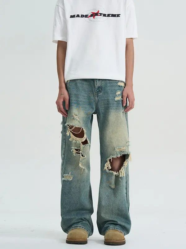 VIBE Blue Distressed Denim Jeans Size US 30 / EU 46 - 7 Thumbnail