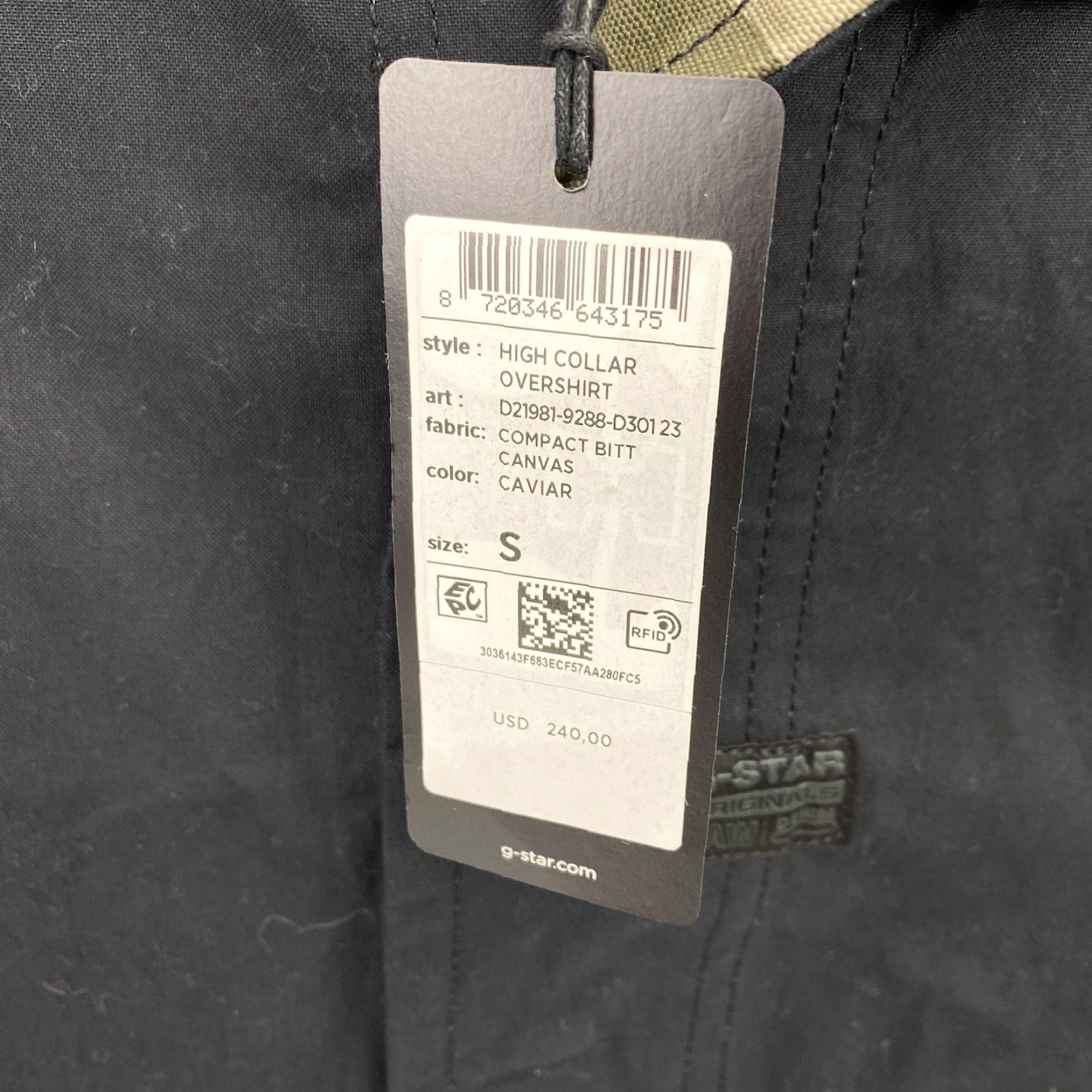 G-Star G-Star RAW Overshirt Jacket Men S Black Camouflage Pockets City Collared Canvas Cotton Snap Button Mid-Length Casual Regular Size US S / EU 44-46 / 1 - 5 Thumbnail