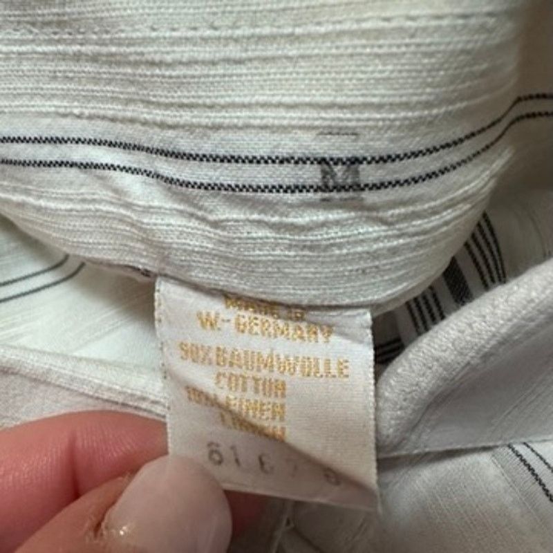 Other Daniel Sawyer Sport cream striped linen button down size M Size US M / EU 48-50 / 2 - 7 Thumbnail