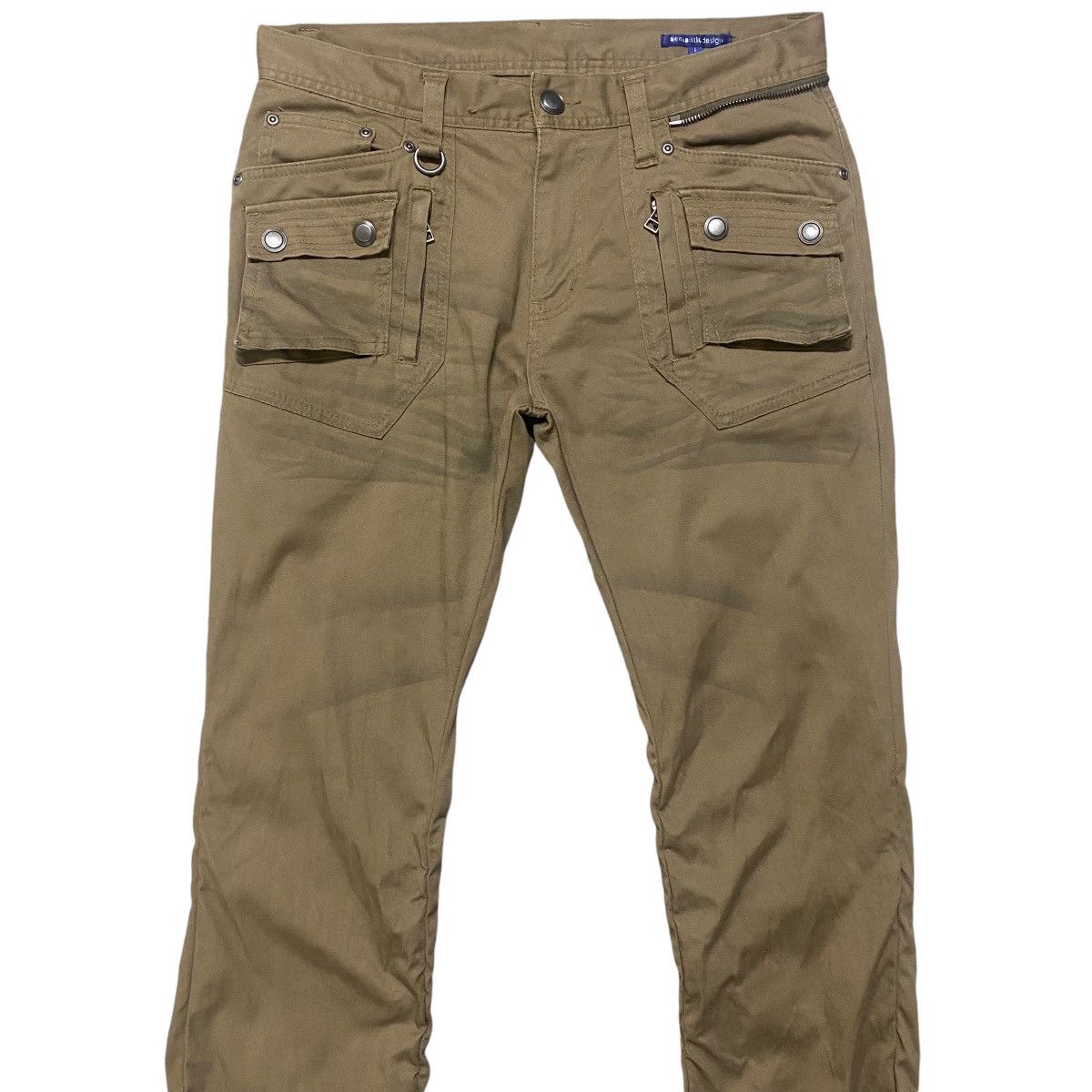 Le Grande Bleu (L.G.B.) Semantic Design Cargo Tactical Stacked Flare Pants Size US 32 / EU 48 - 3 Thumbnail
