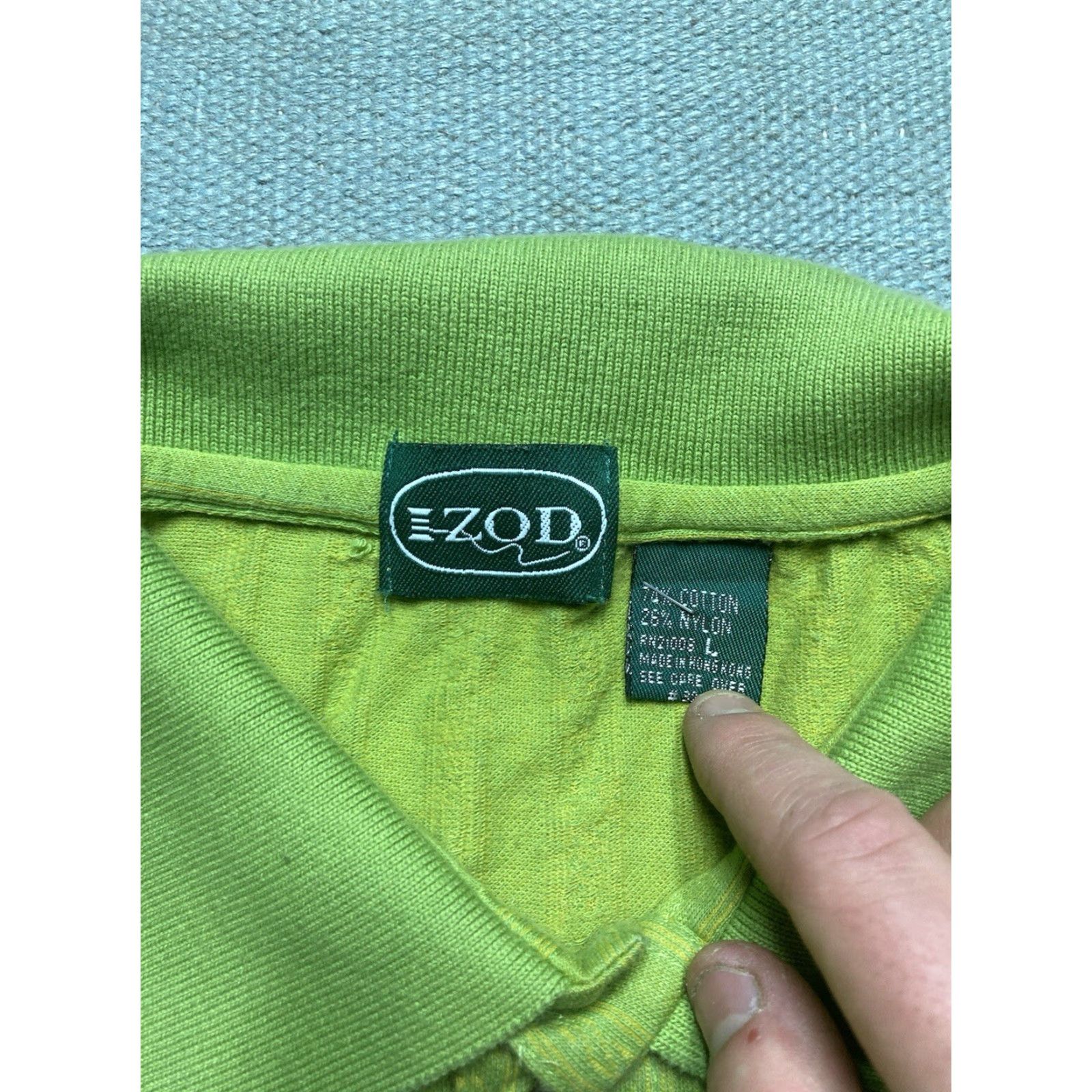 Izod VINTAGE Izod Polo Shirt Long Sleeve Men's Large Green 80s Knit Nylon Cotton Shirt Size US L / EU 52-54 / 3 - 4 Thumbnail