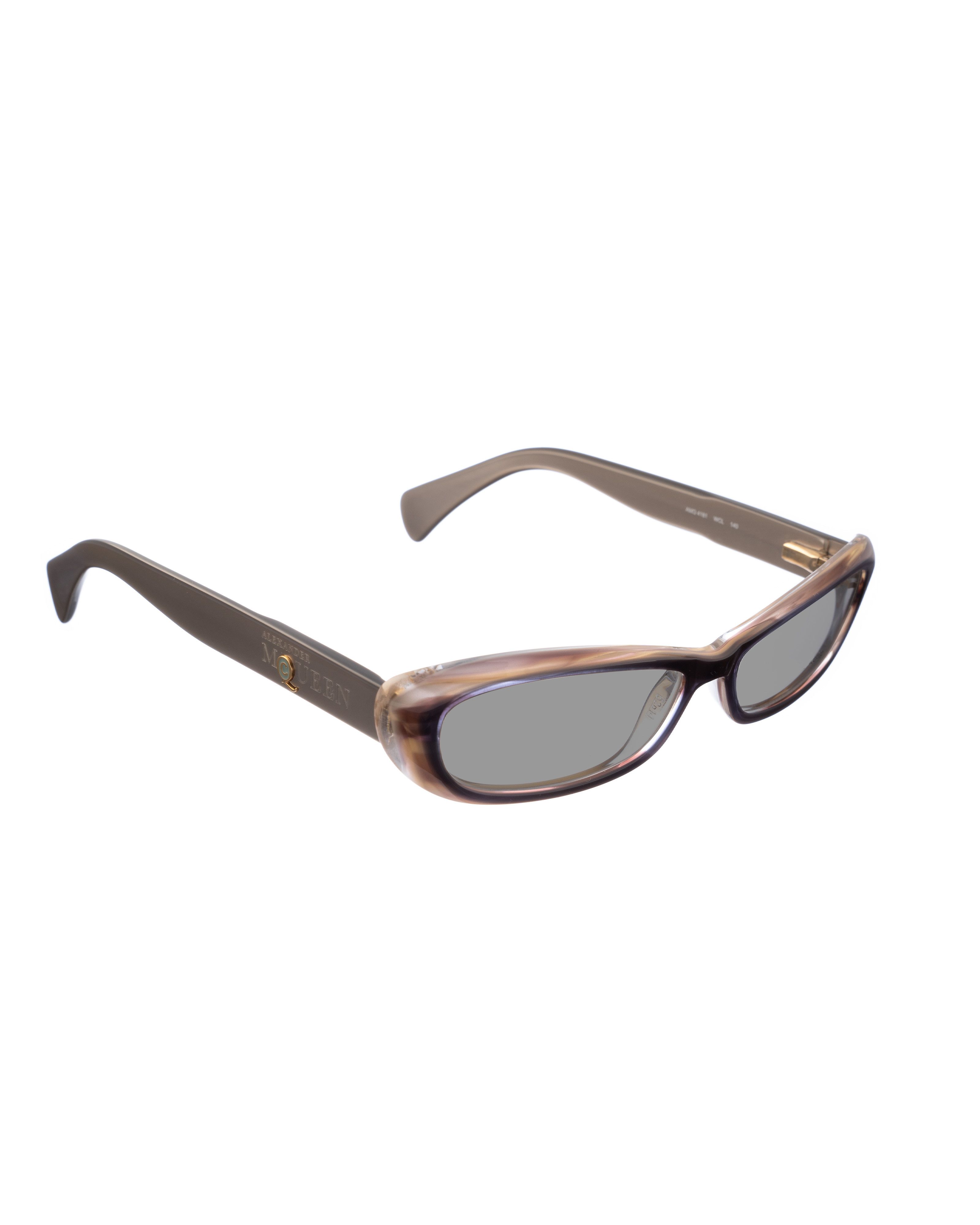 Alexander McQueen Alexander McQueen 90s Double Brown Cat-Eye Sunglasses Size ONE SIZE - 1 Thumbnail