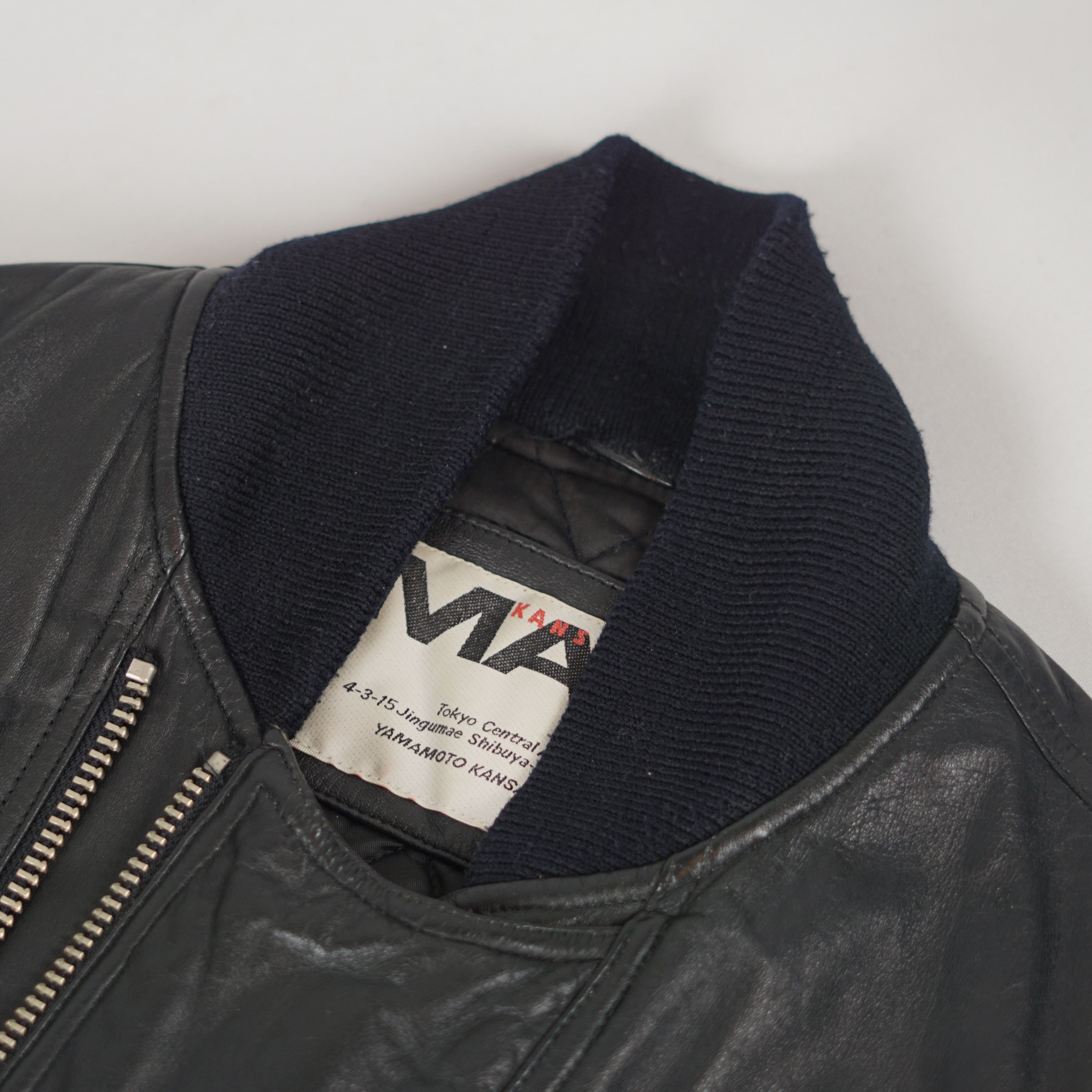 Kansai Yamamoto 90's Kansai Yamamoto / Genuine Leather Bomber Jacket Size US M / EU 48-50 / 2 - 7 Thumbnail